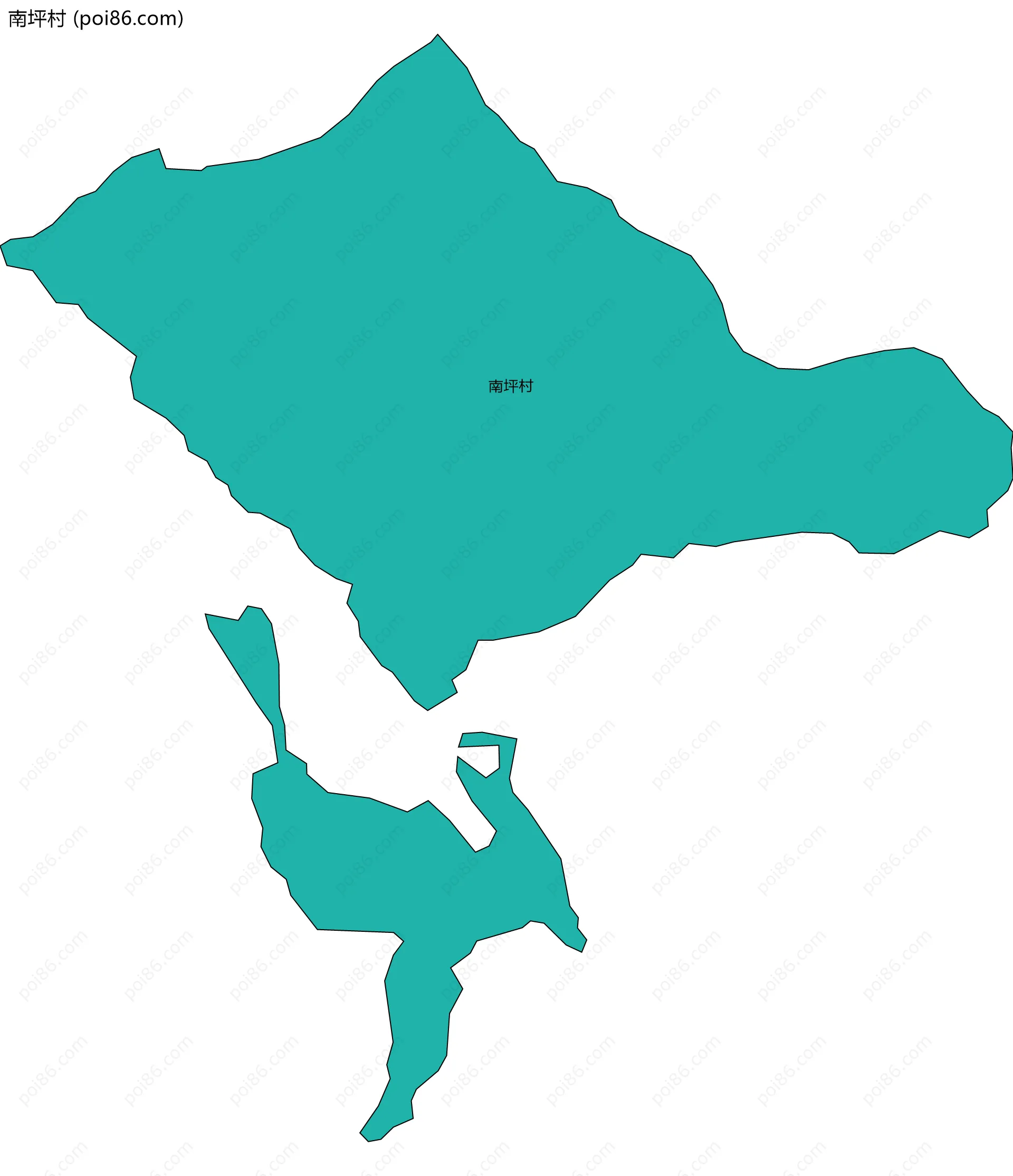 南坪村边界地图