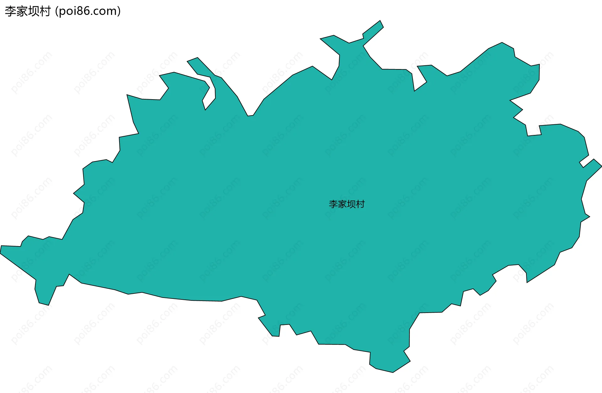 李家坝村边界地图