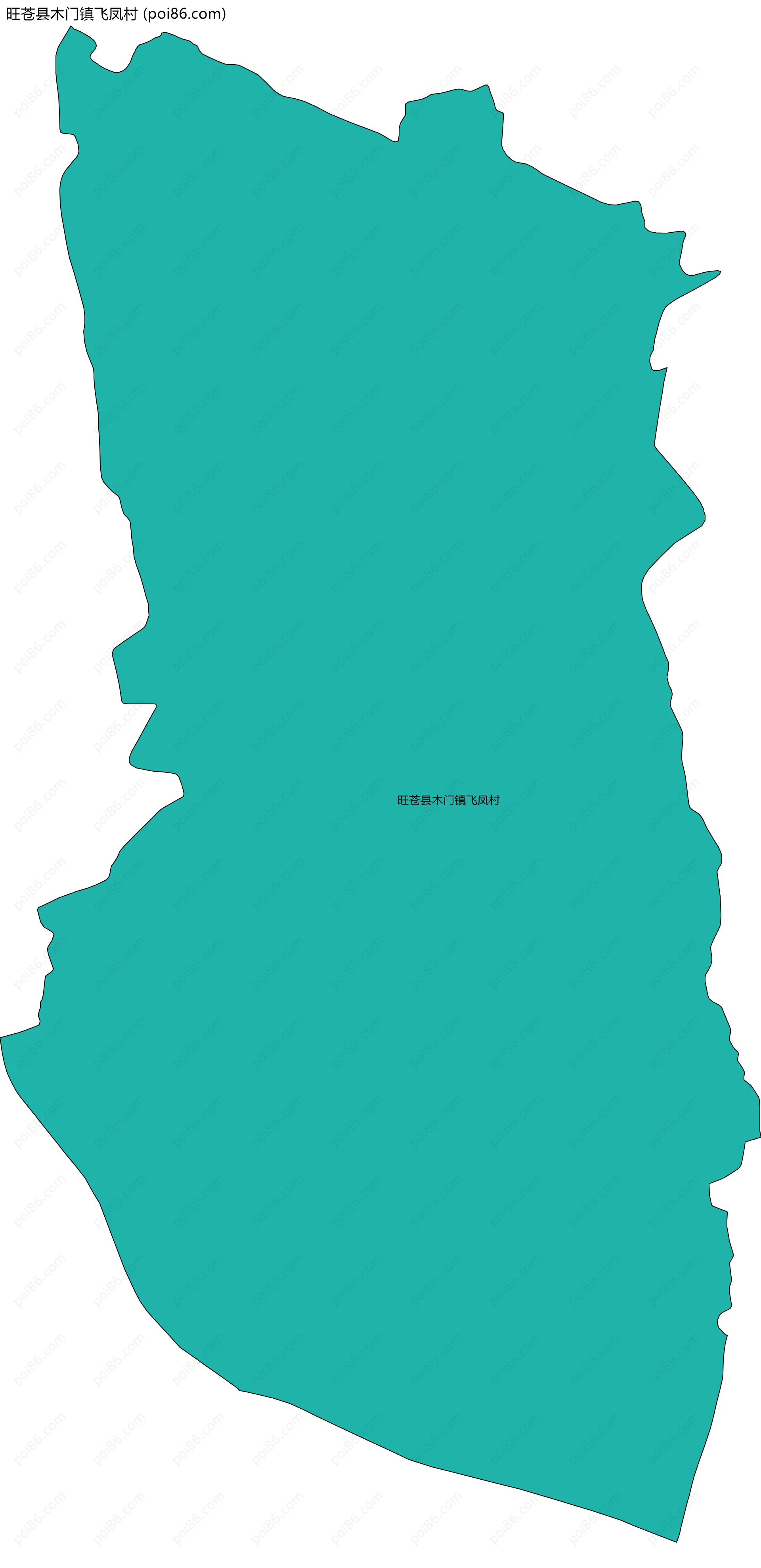 旺苍县木门镇飞凤村边界地图