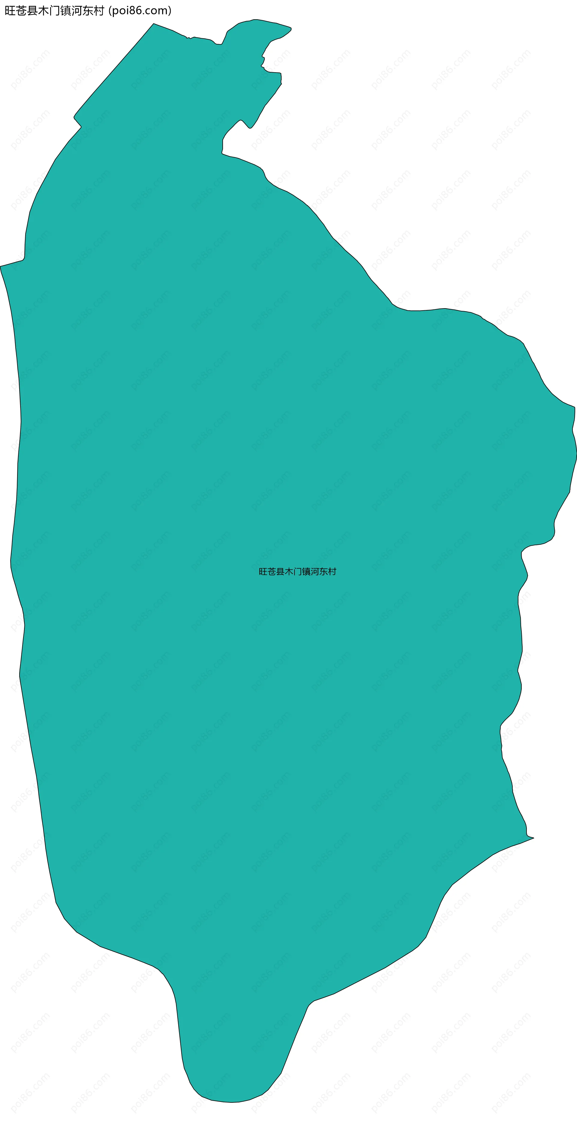 旺苍县木门镇河东村边界地图