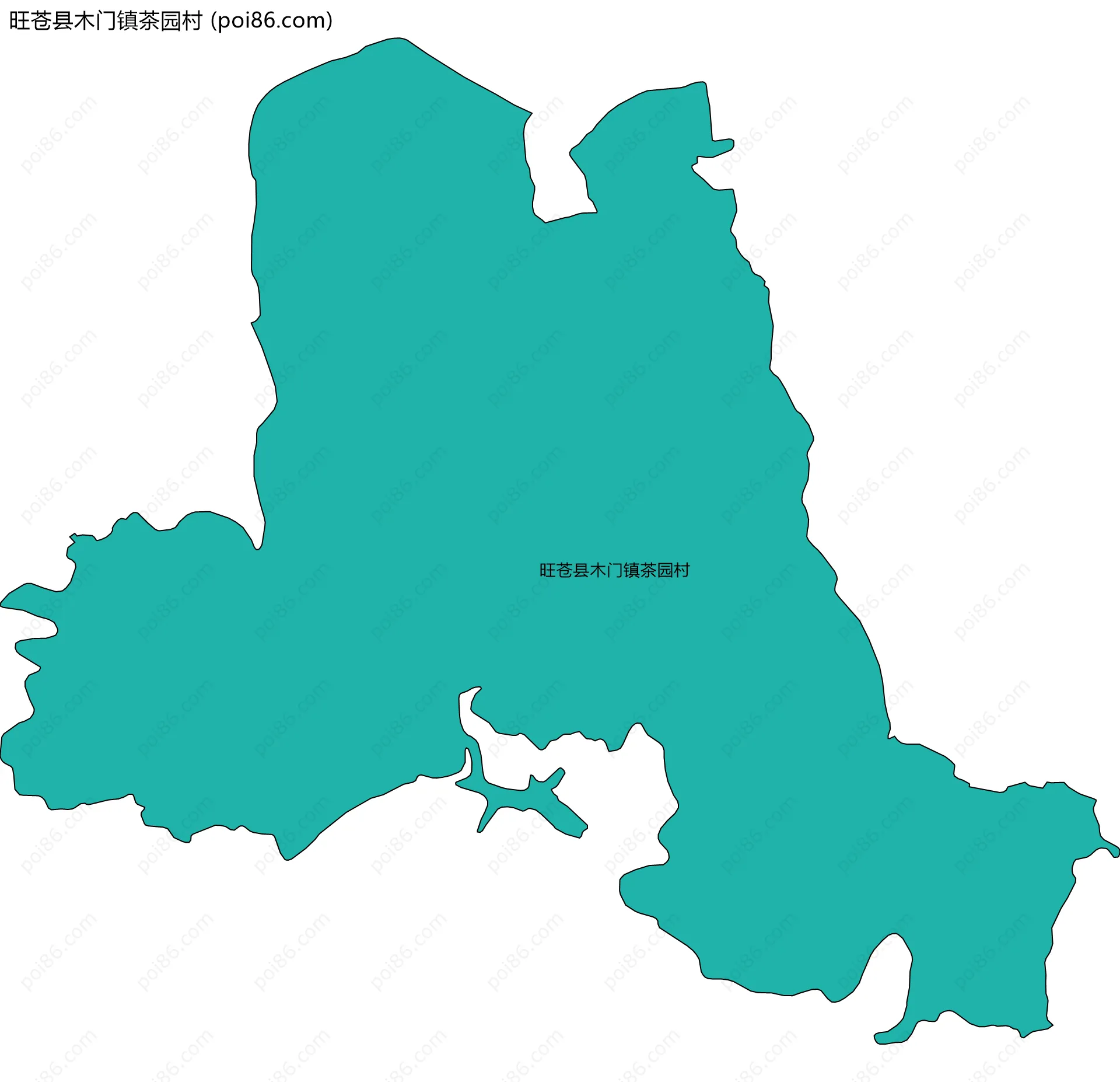旺苍县木门镇茶园村边界地图
