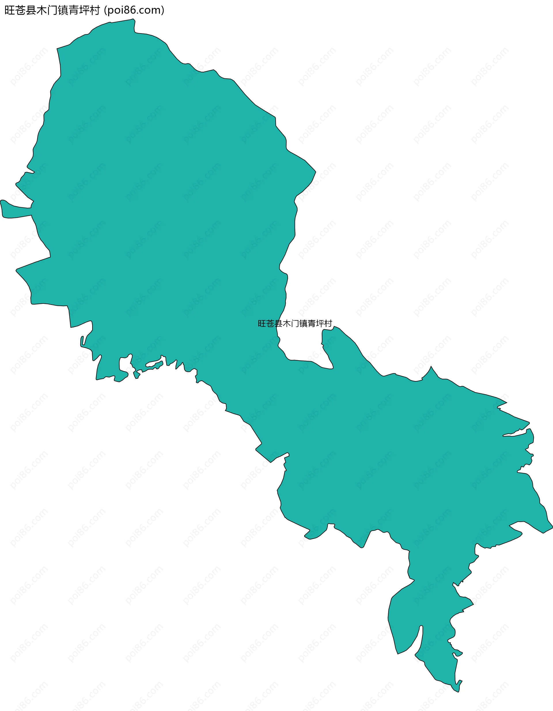 旺苍县木门镇青坪村边界地图