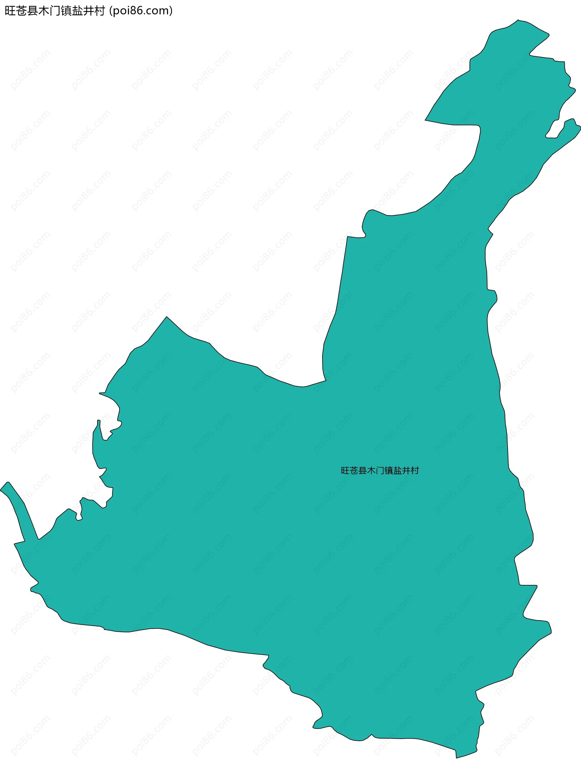 旺苍县木门镇盐井村边界地图