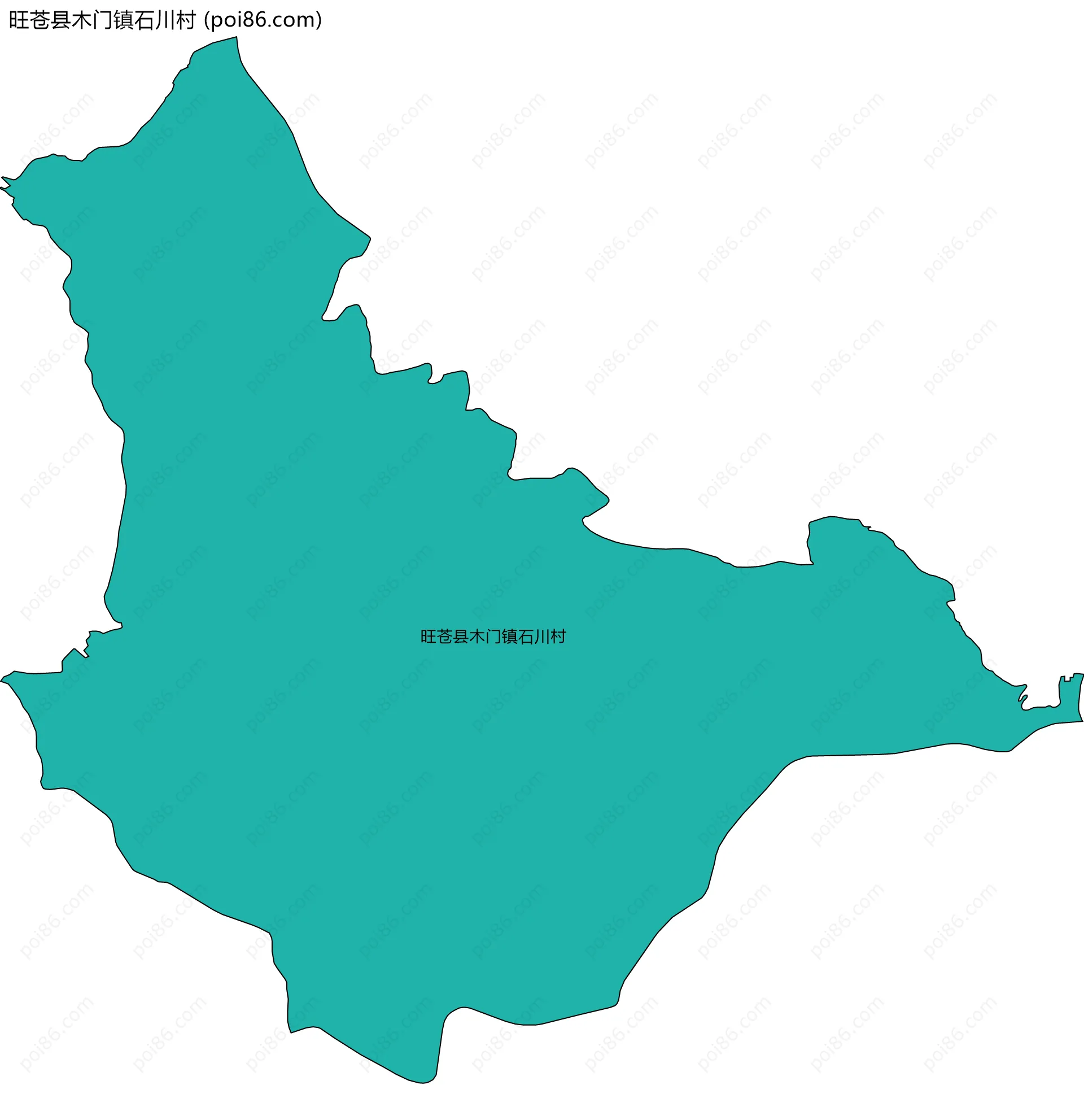 旺苍县木门镇石川村边界地图