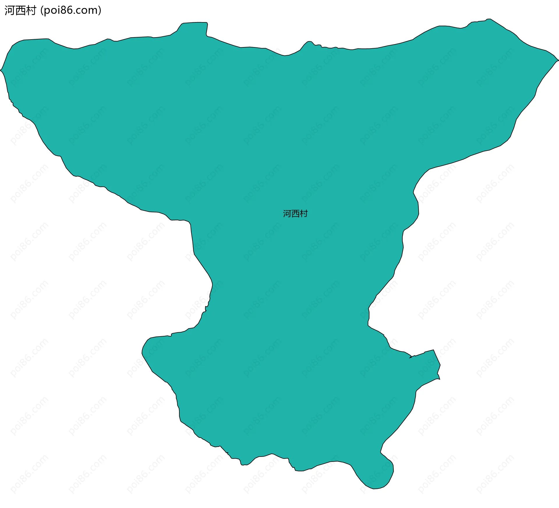 河西村边界地图