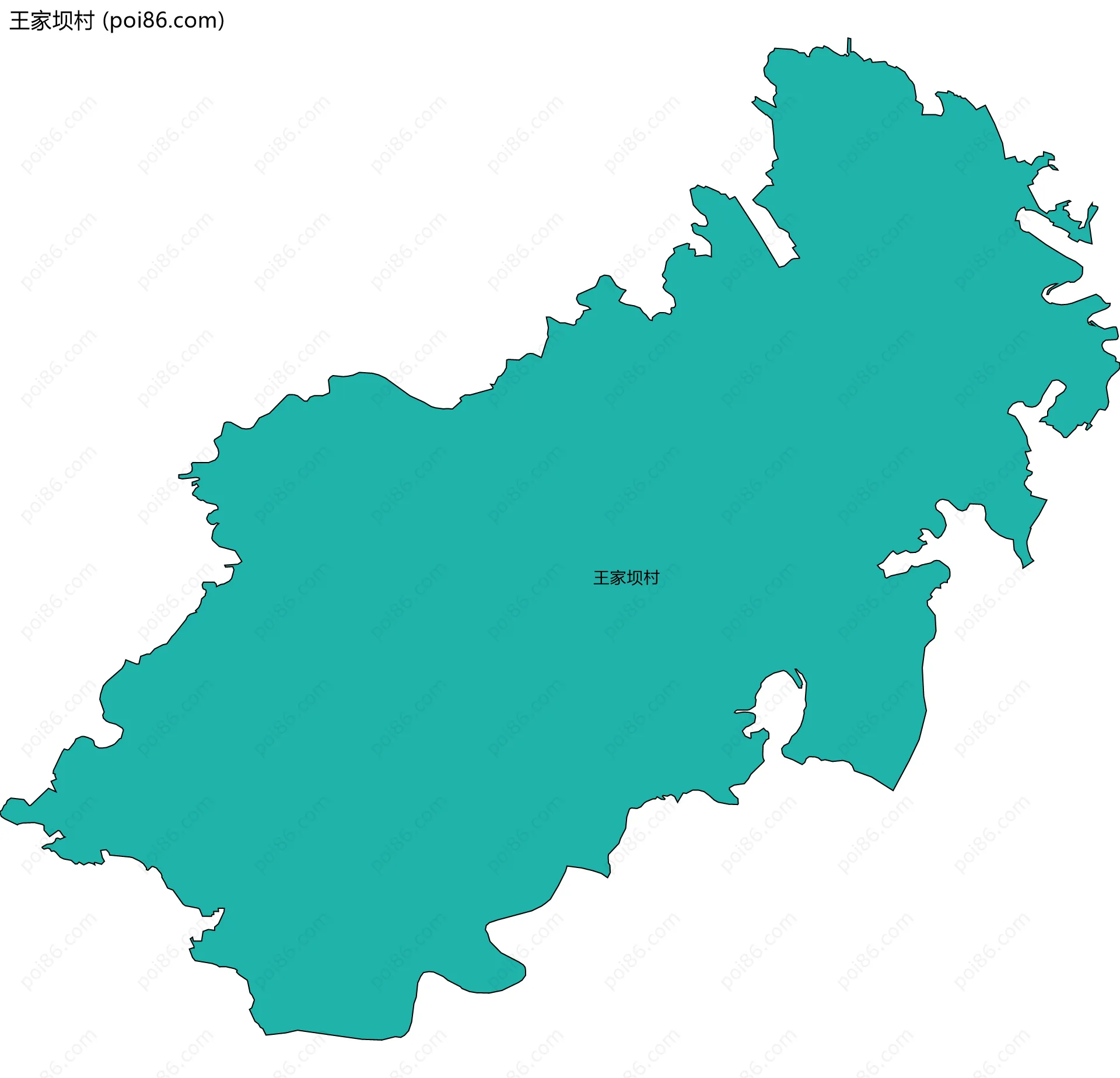 王家坝村边界地图