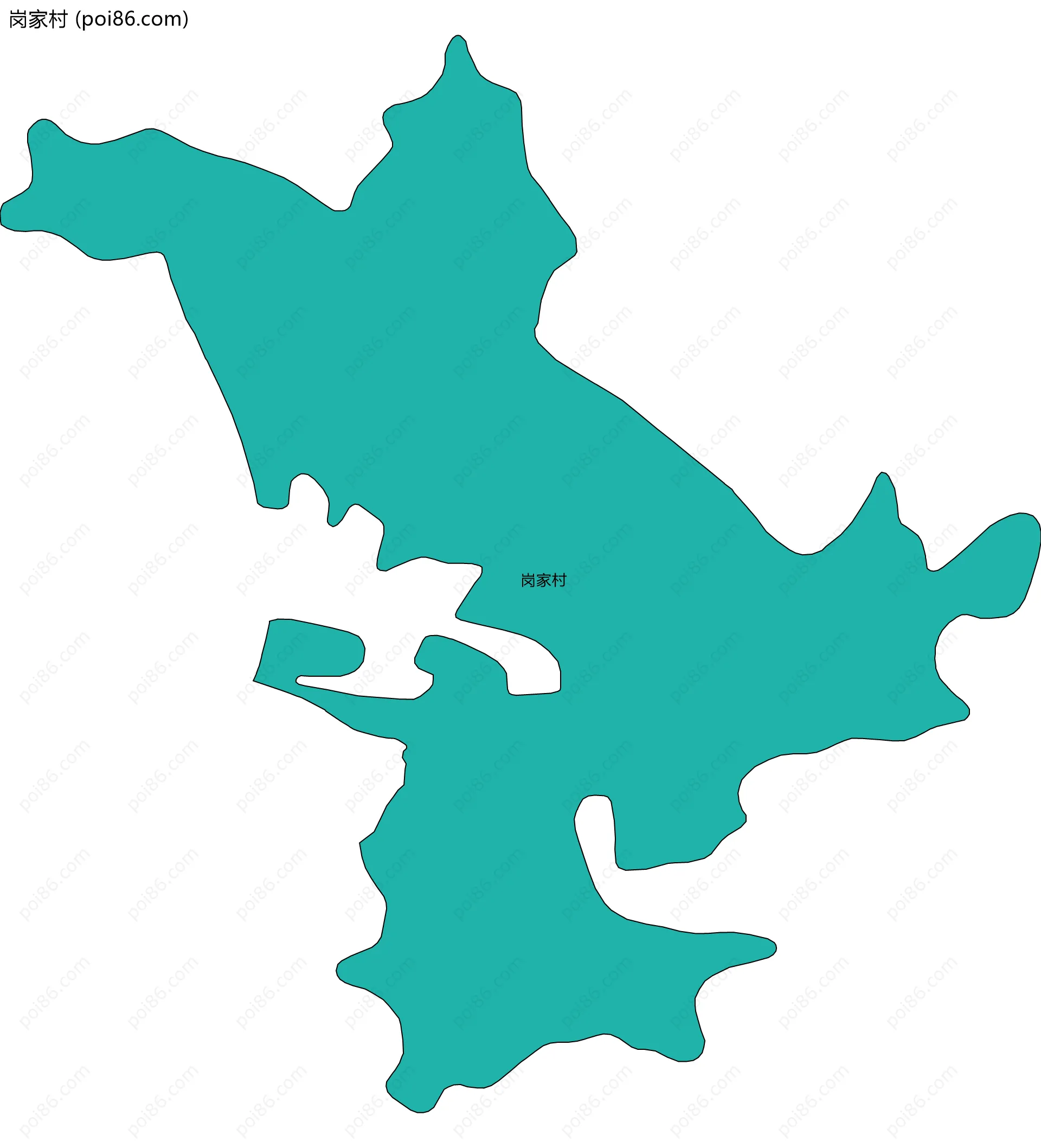岗家村边界地图