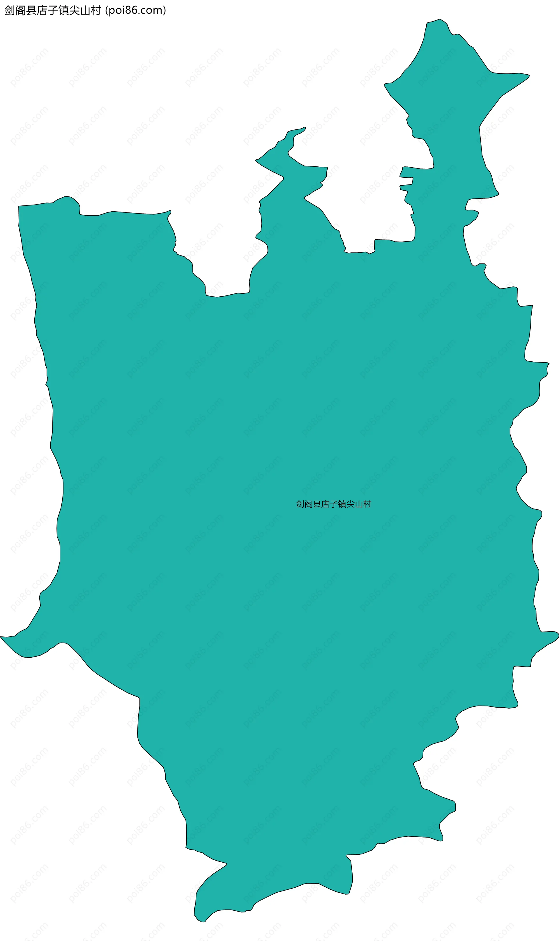 剑阁县店子镇尖山村边界地图