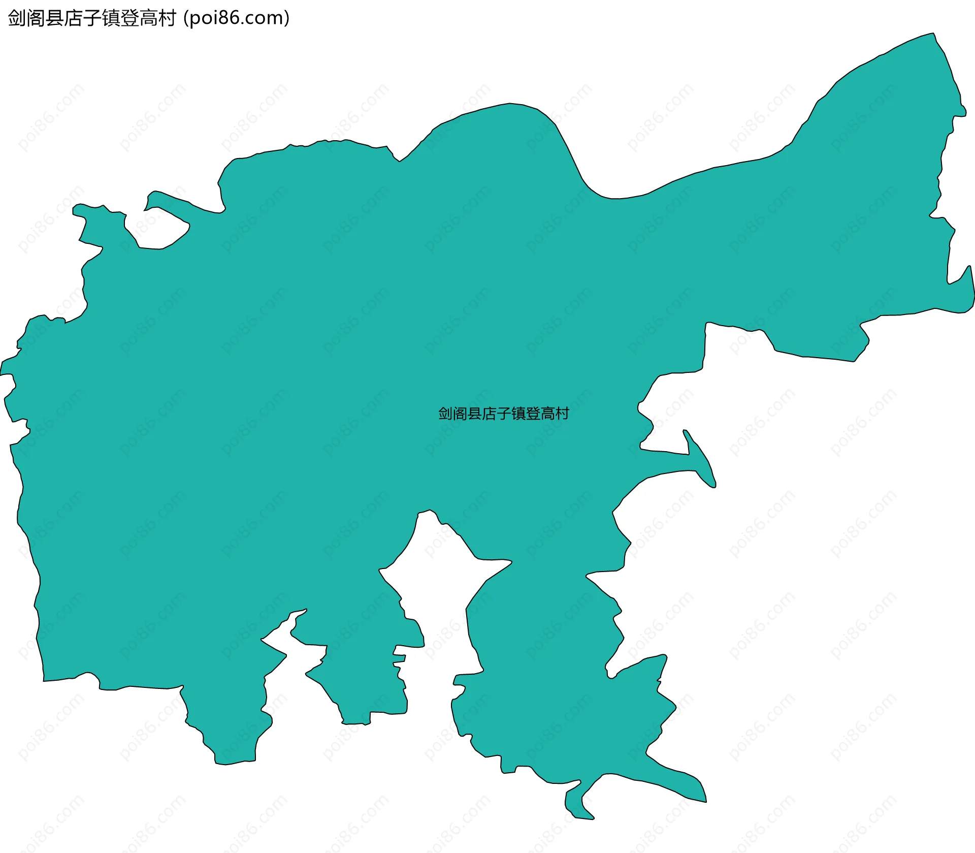 剑阁县店子镇登高村边界地图