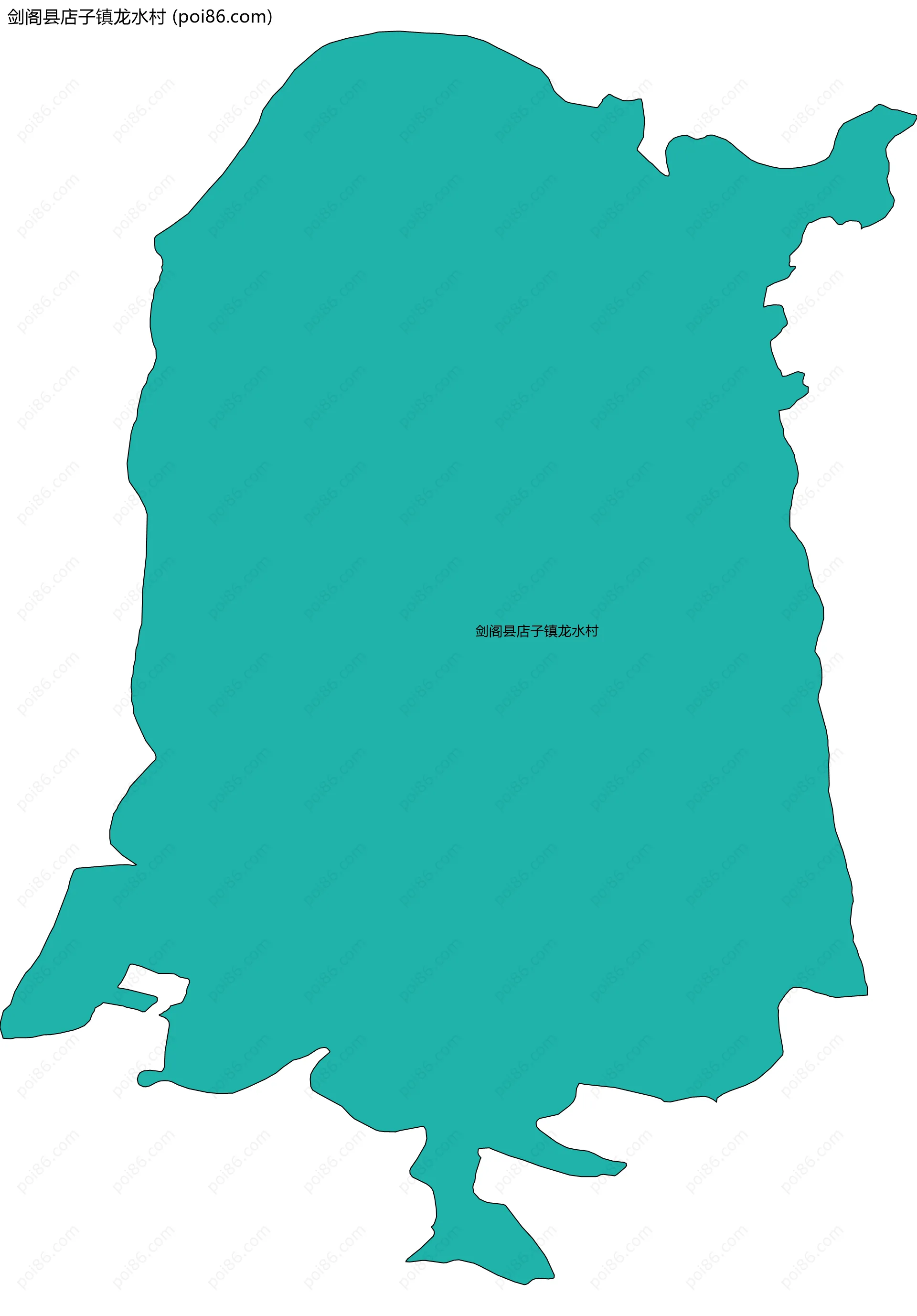 剑阁县店子镇龙水村边界地图