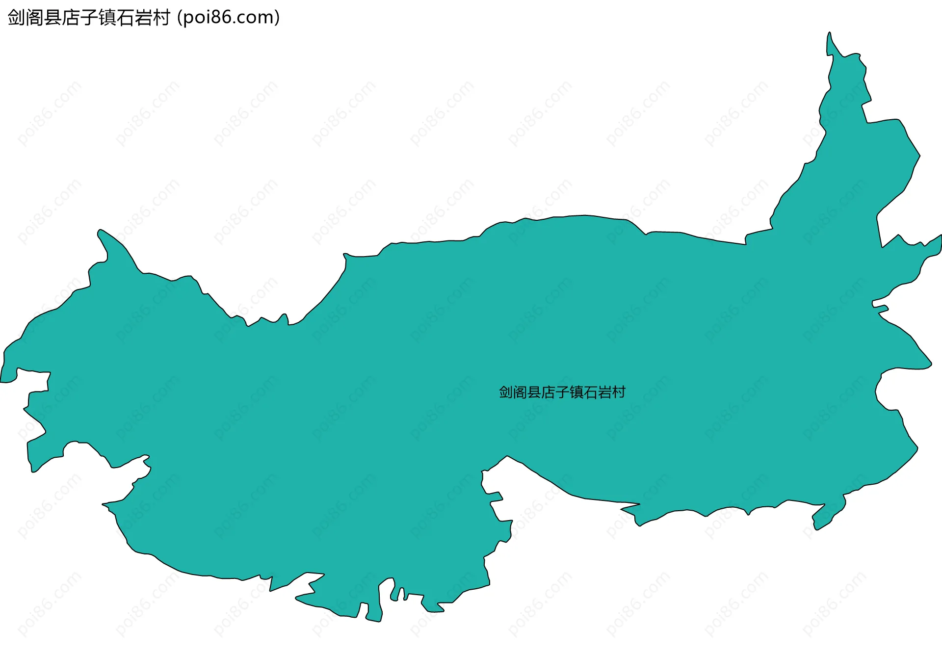 剑阁县店子镇石岩村边界地图
