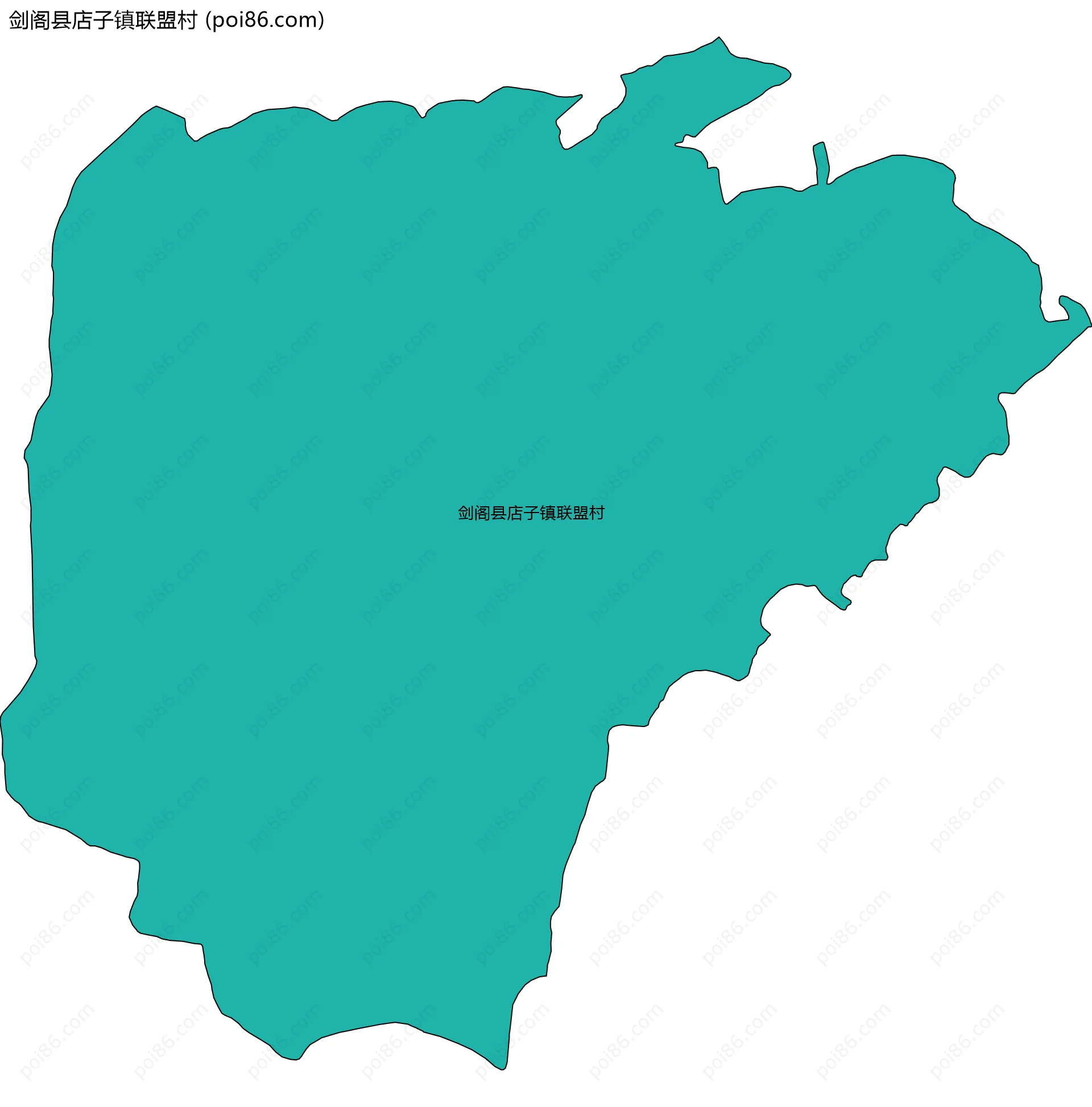 剑阁县店子镇联盟村边界地图