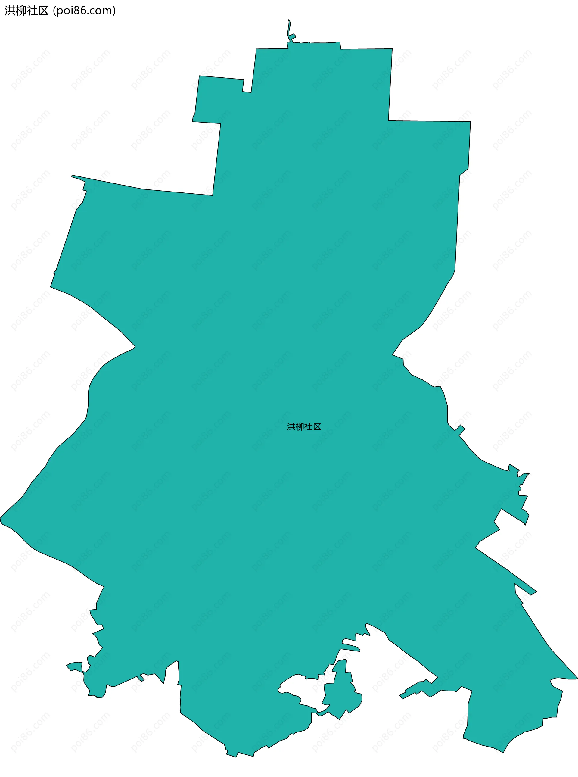 洪柳社区边界地图