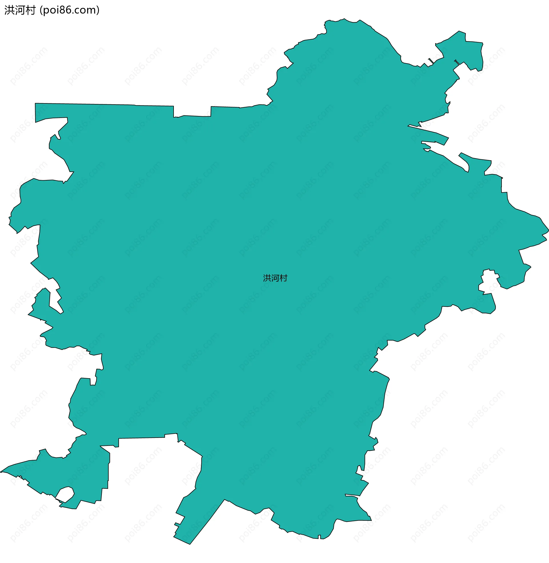 洪河村边界地图
