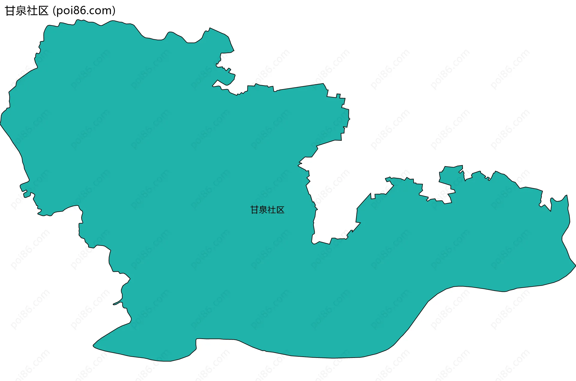 甘泉社区边界地图
