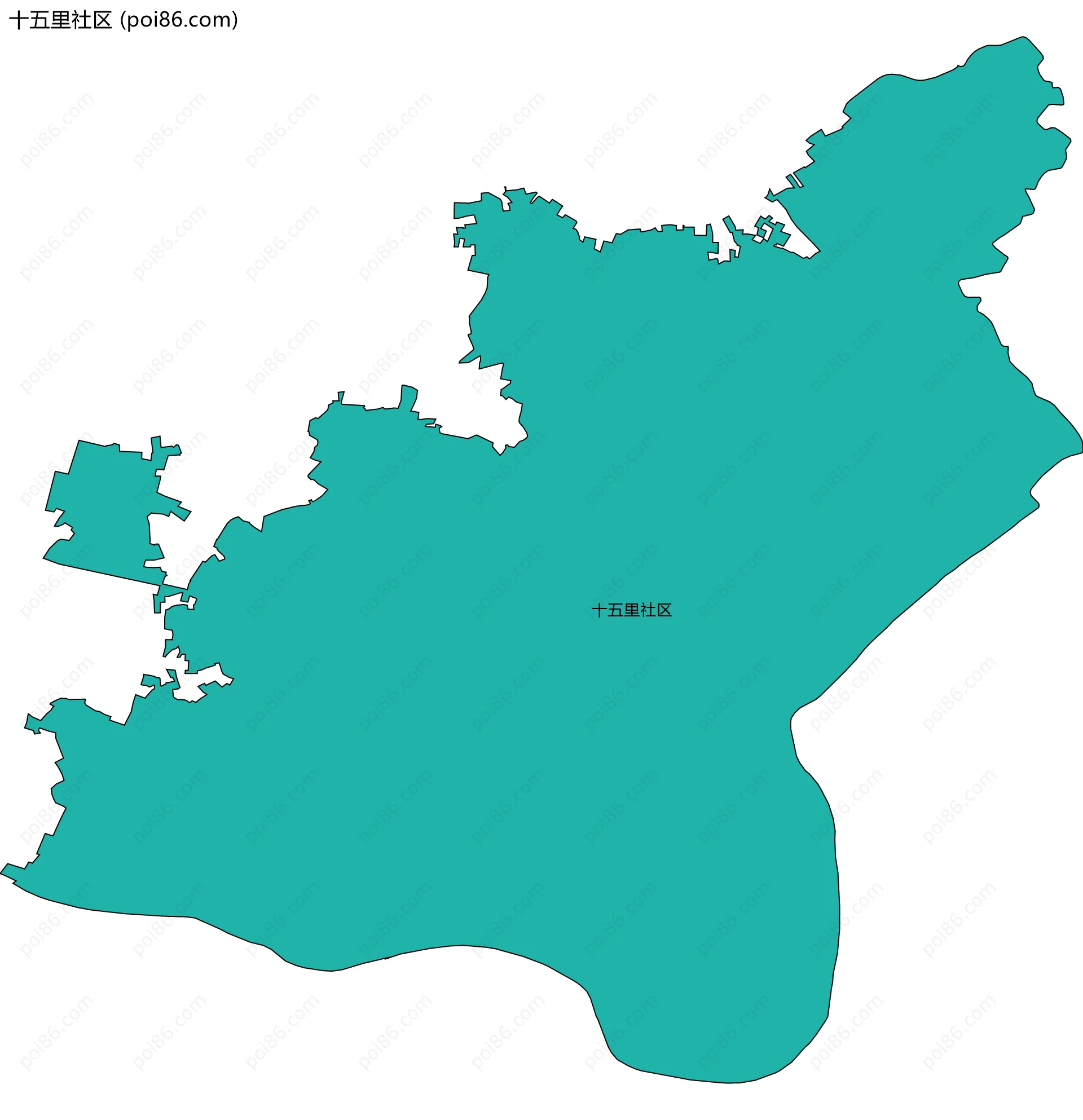 十五里社区边界地图