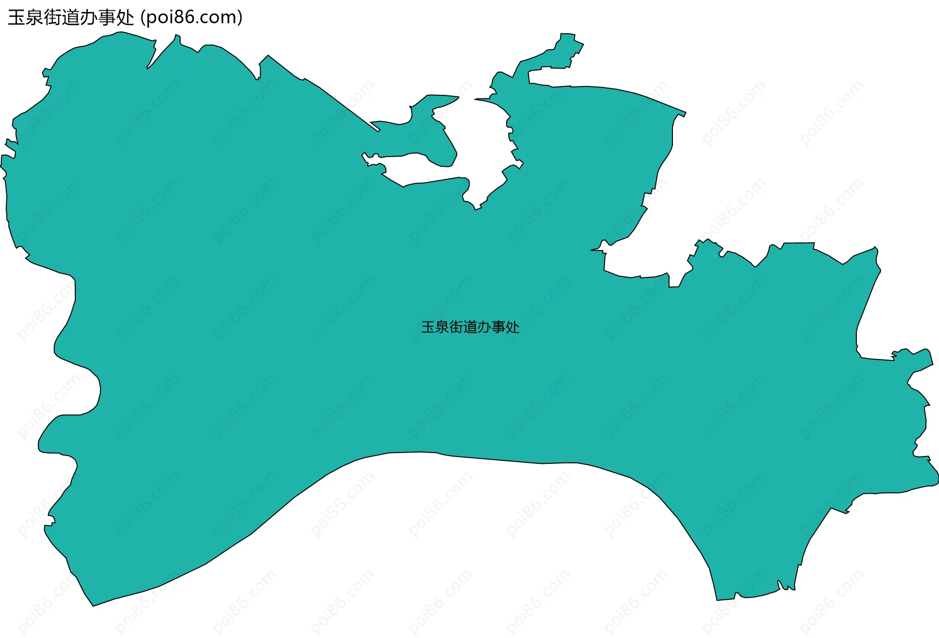 玉泉街道办事处边界地图(五级行政区划)