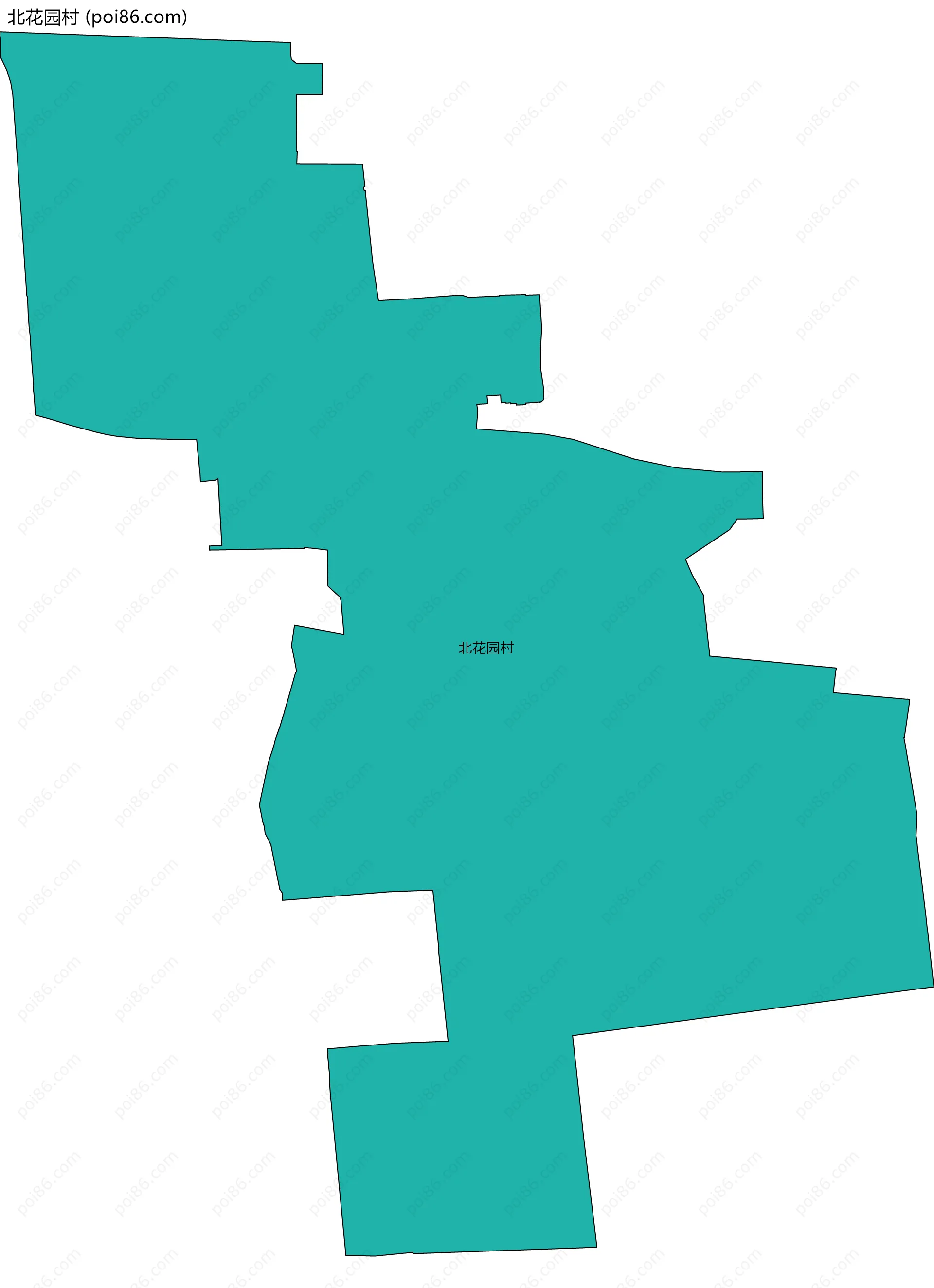 北花园村边界地图