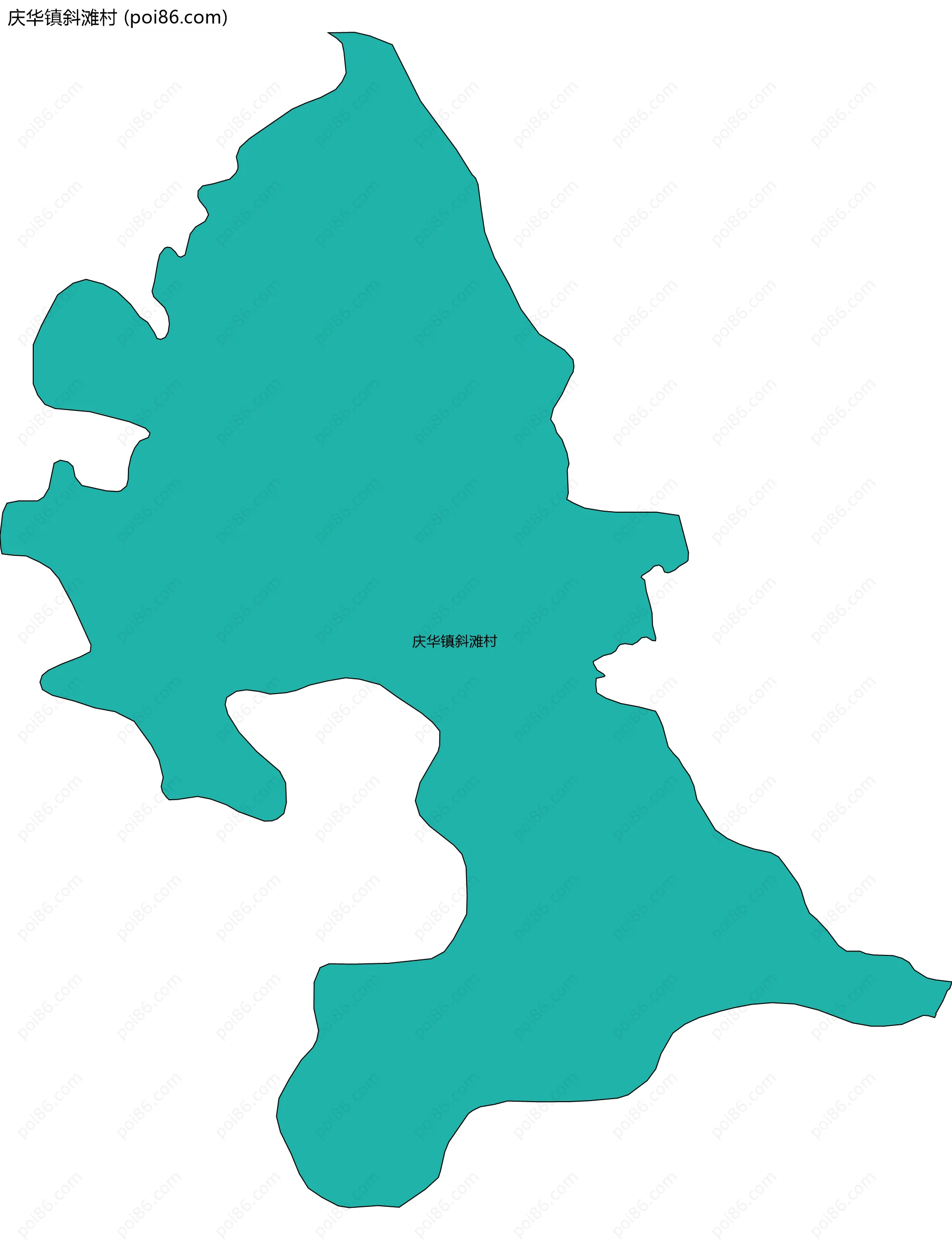 庆华镇斜滩村边界地图