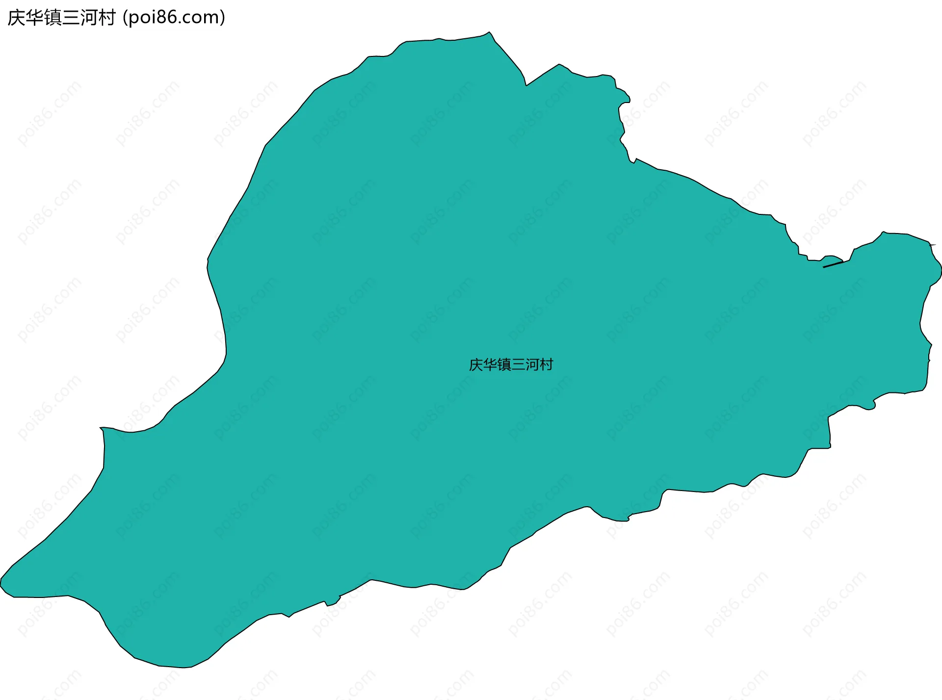 庆华镇三河村边界地图