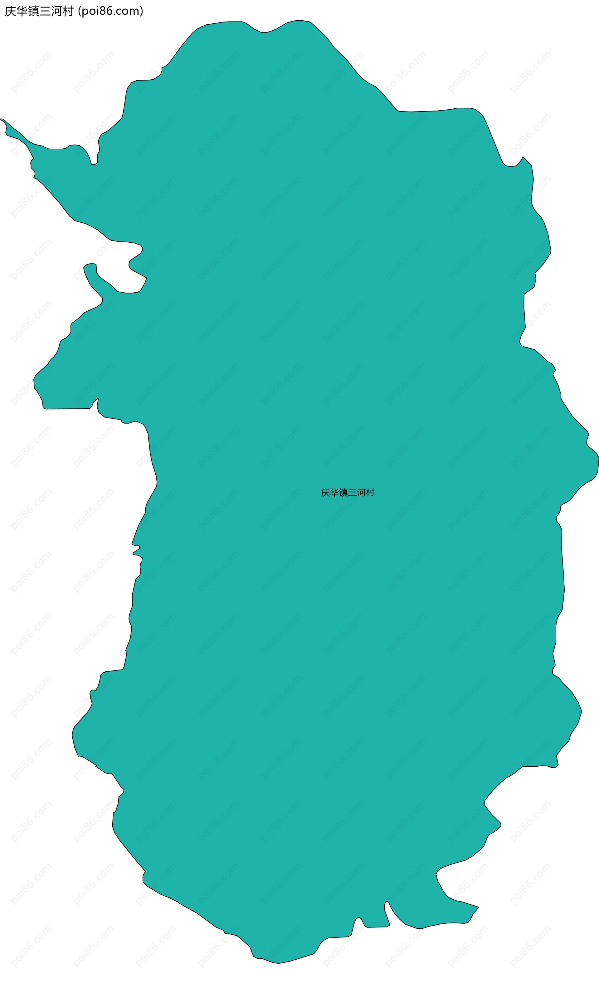 庆华镇三河村边界地图