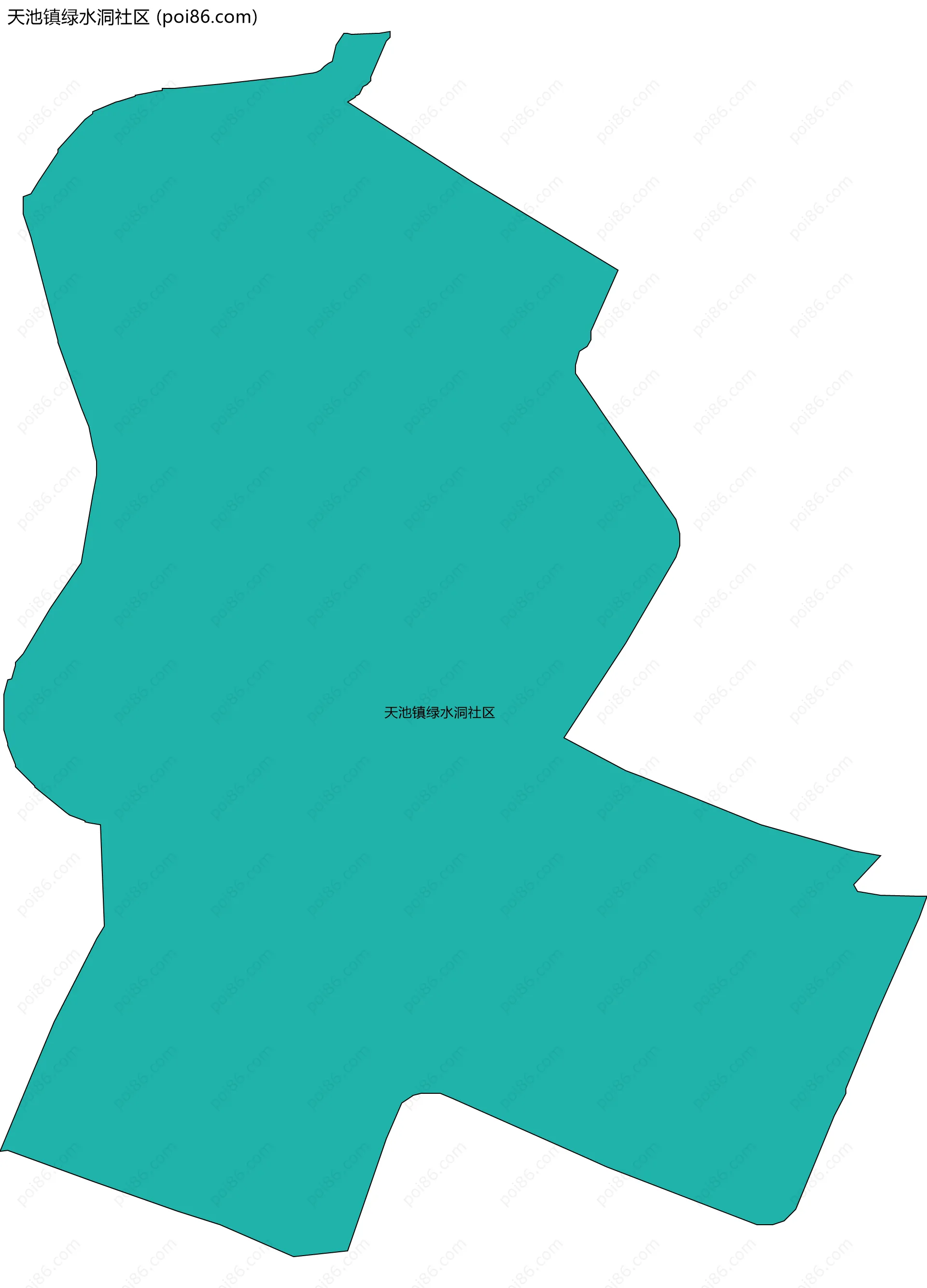 天池镇绿水洞社区边界地图