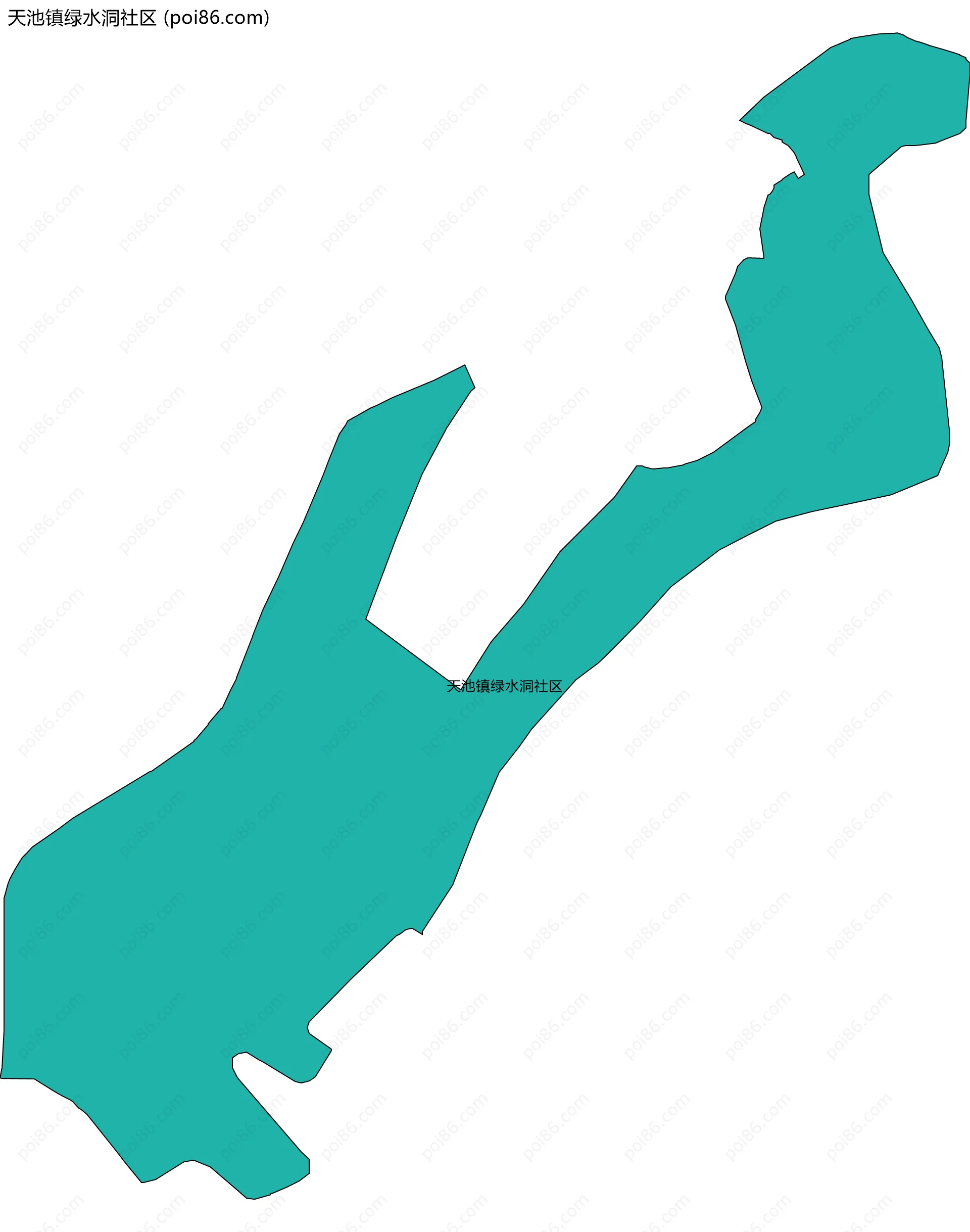 天池镇绿水洞社区边界地图