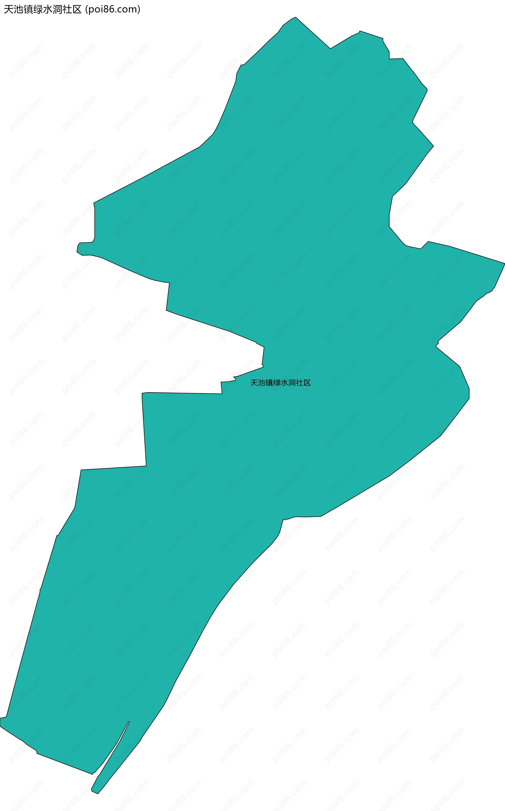 天池镇绿水洞社区边界地图