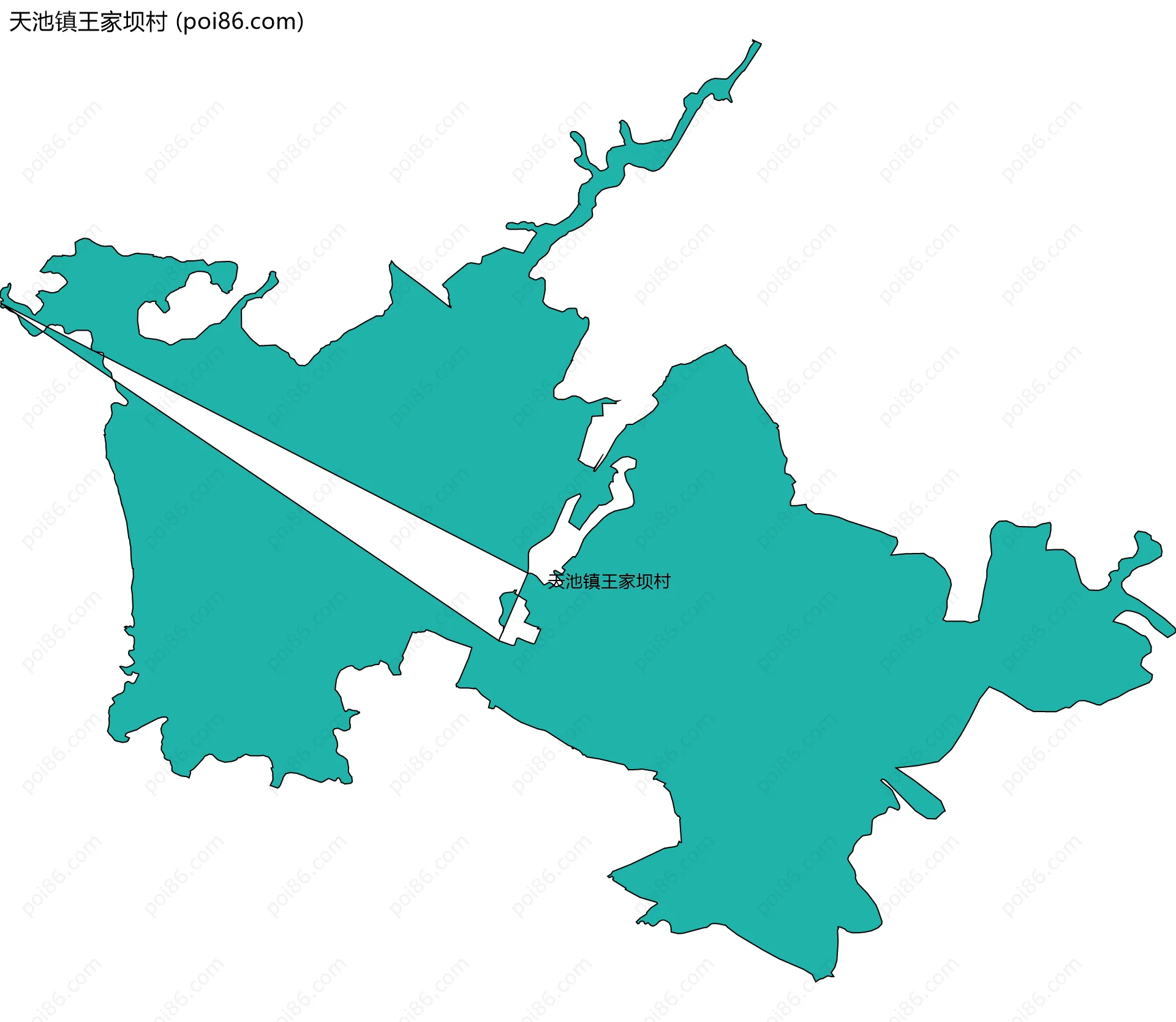 天池镇王家坝村边界地图