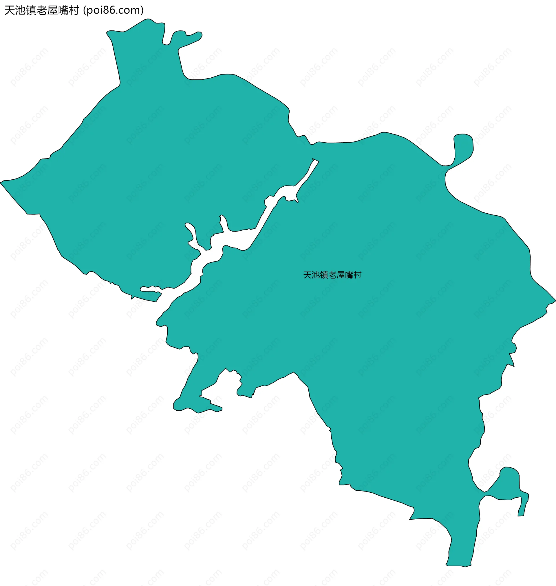 天池镇老屋嘴村边界地图