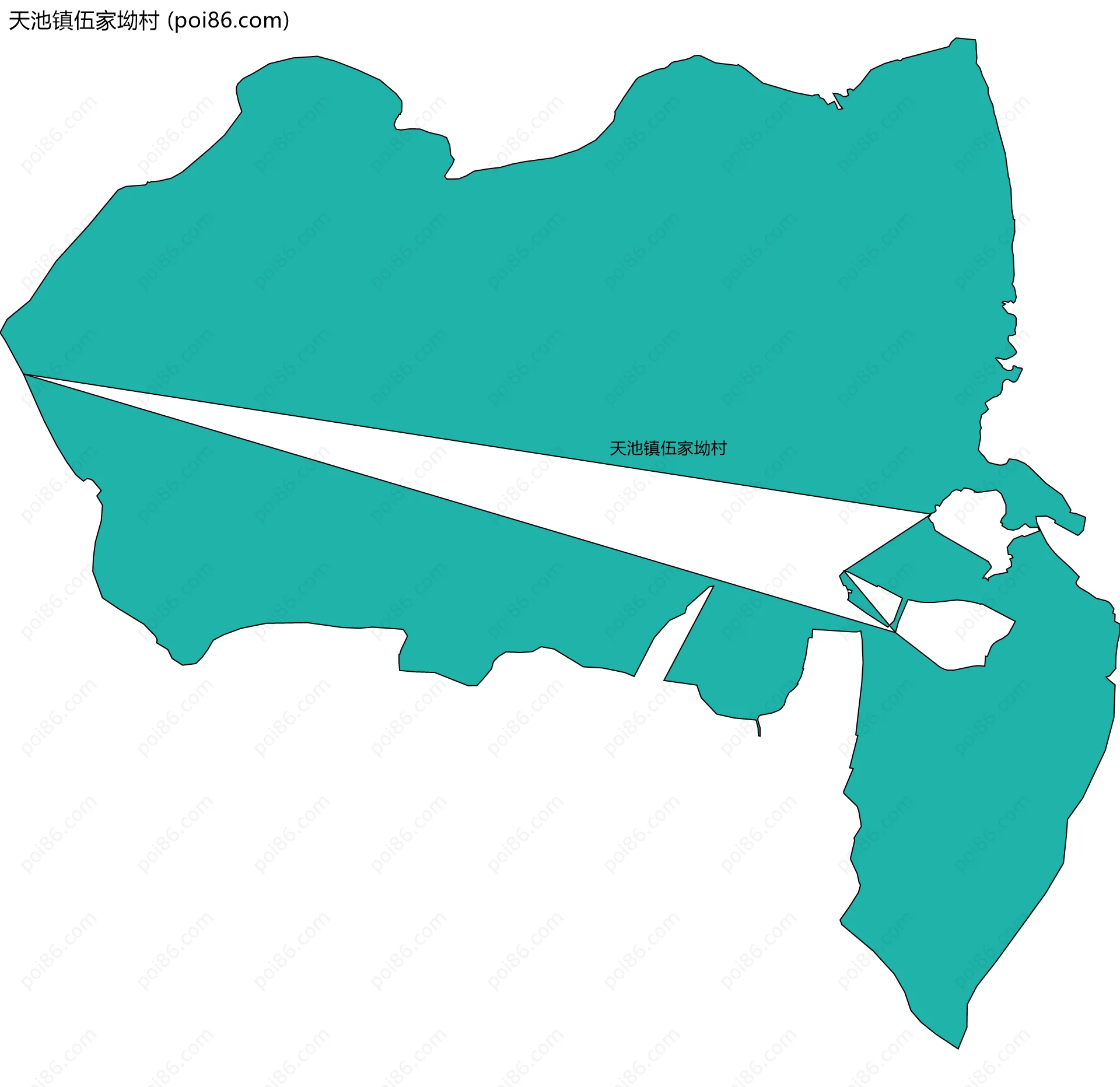 天池镇伍家坳村边界地图