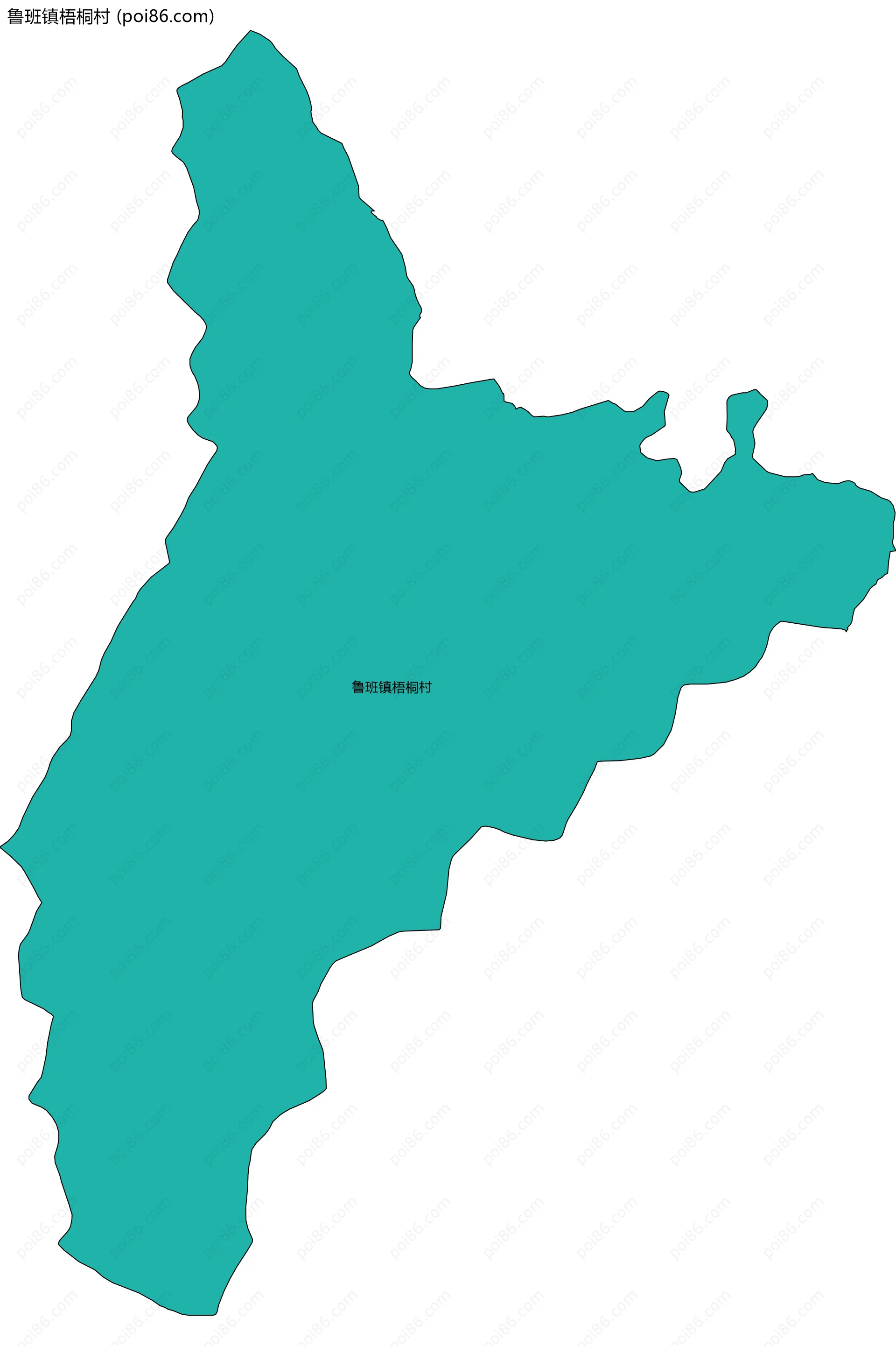 鲁班镇梧桐村边界地图