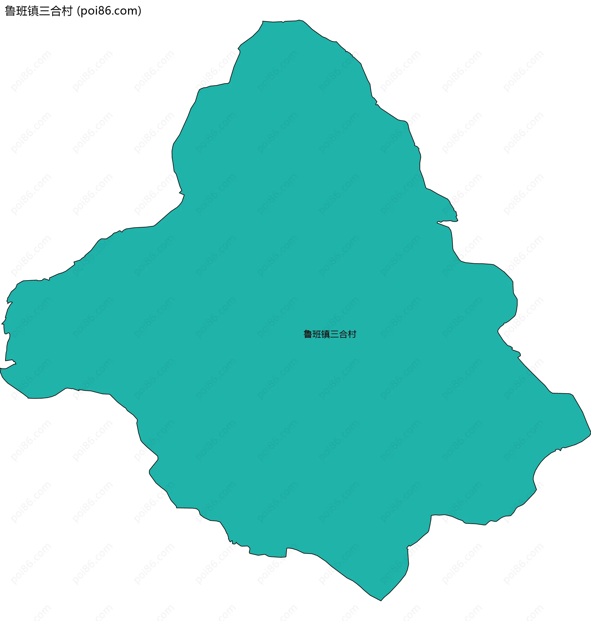 鲁班镇三合村边界地图