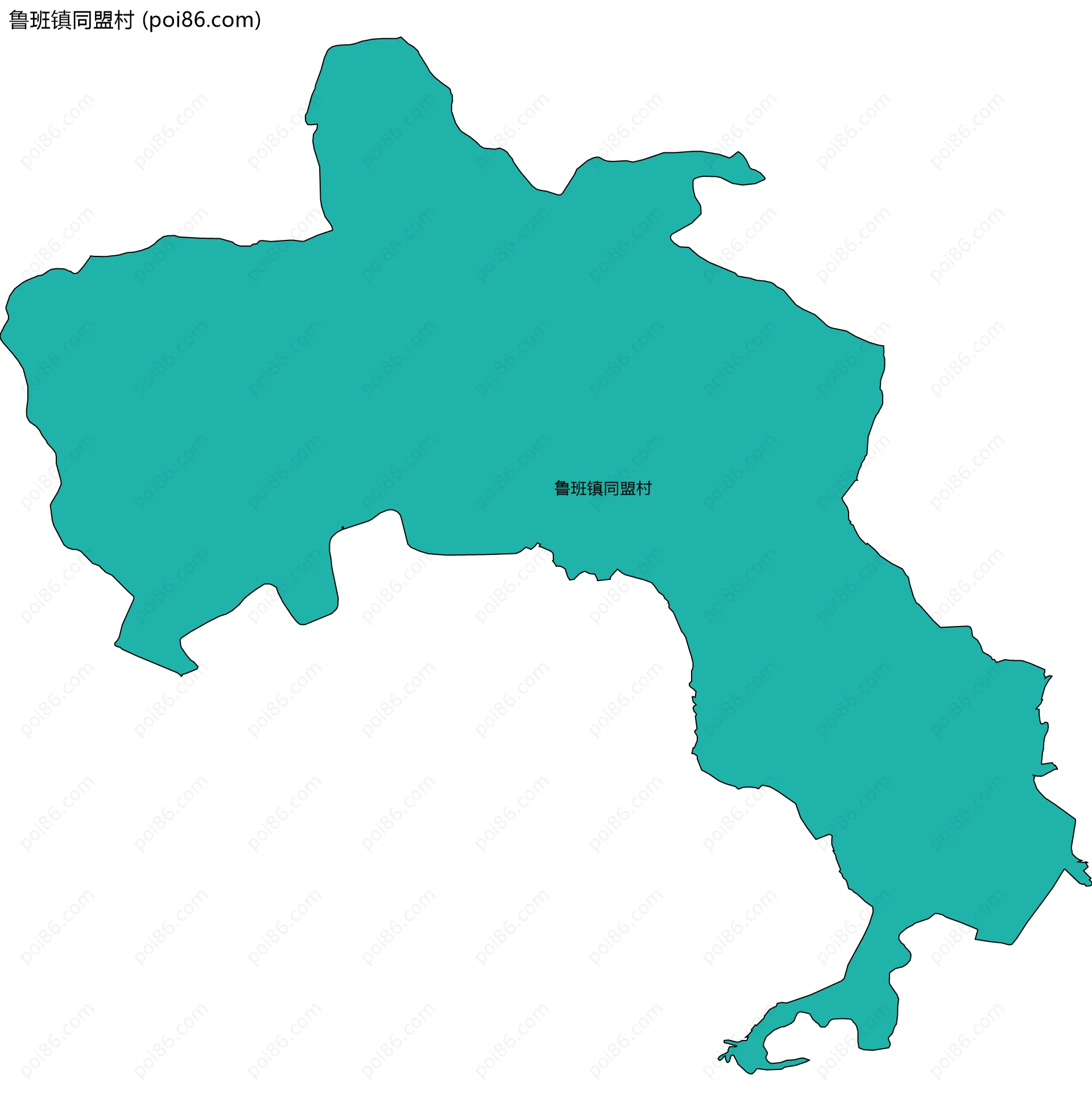 鲁班镇同盟村边界地图