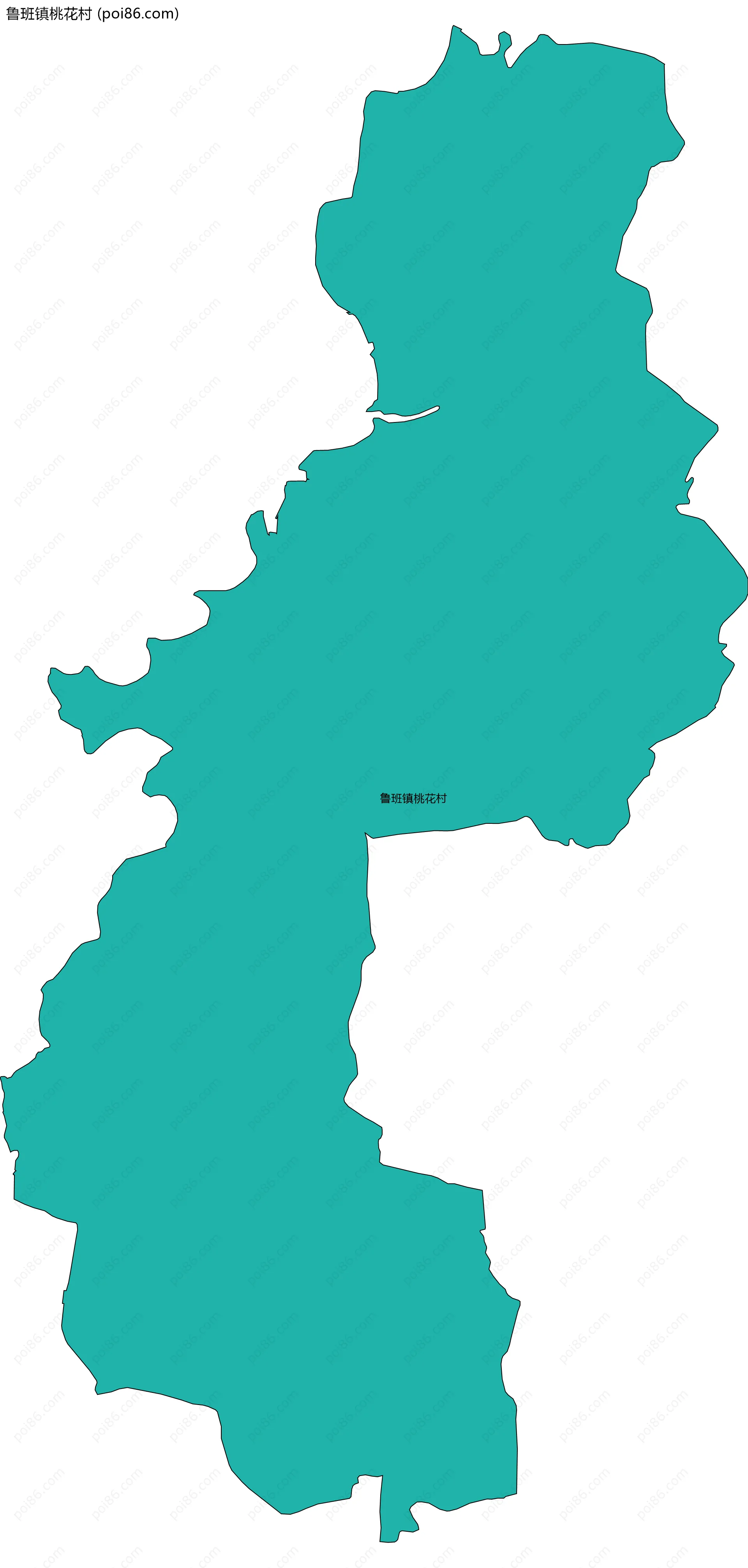 鲁班镇桃花村边界地图