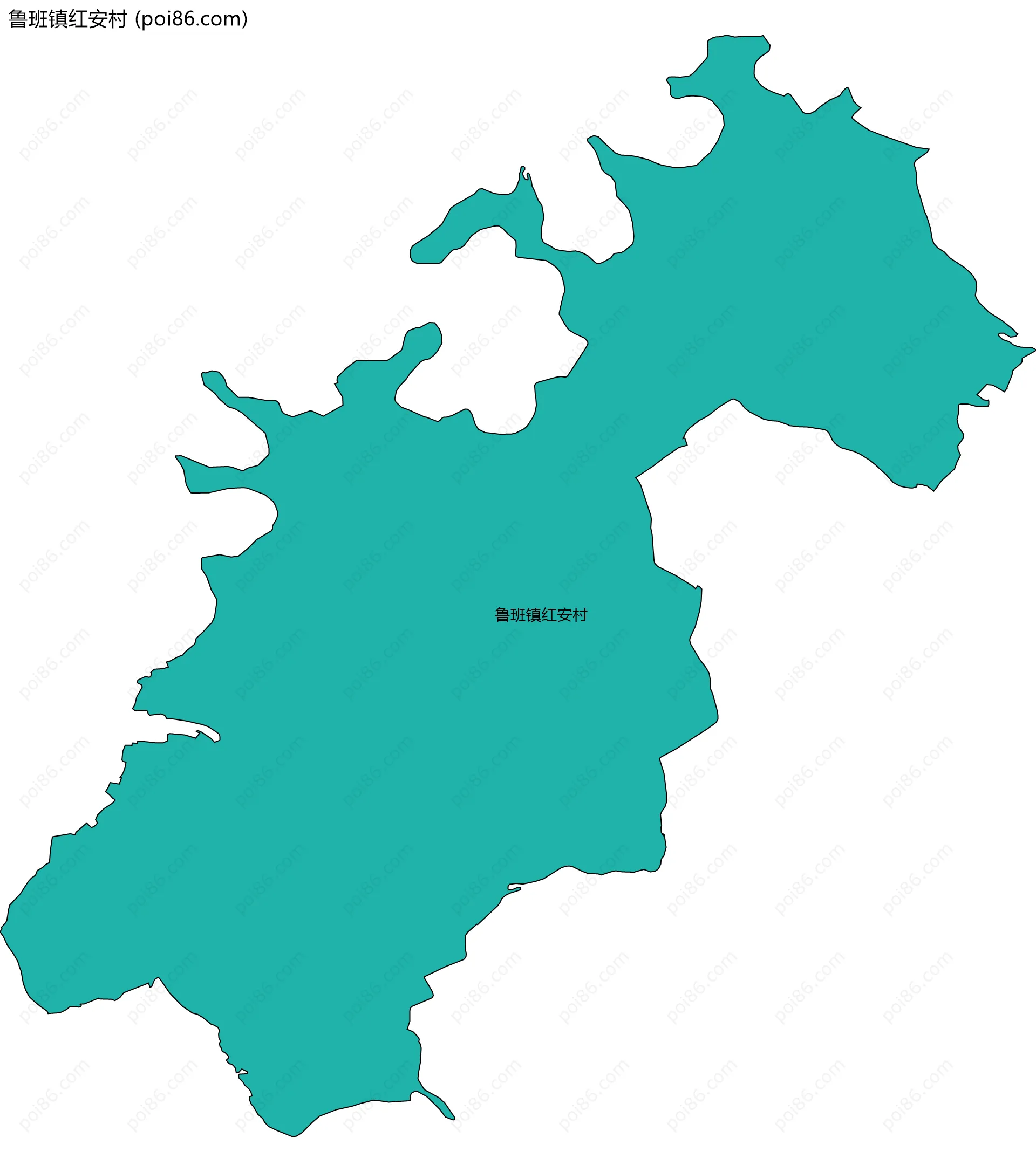 鲁班镇红安村边界地图