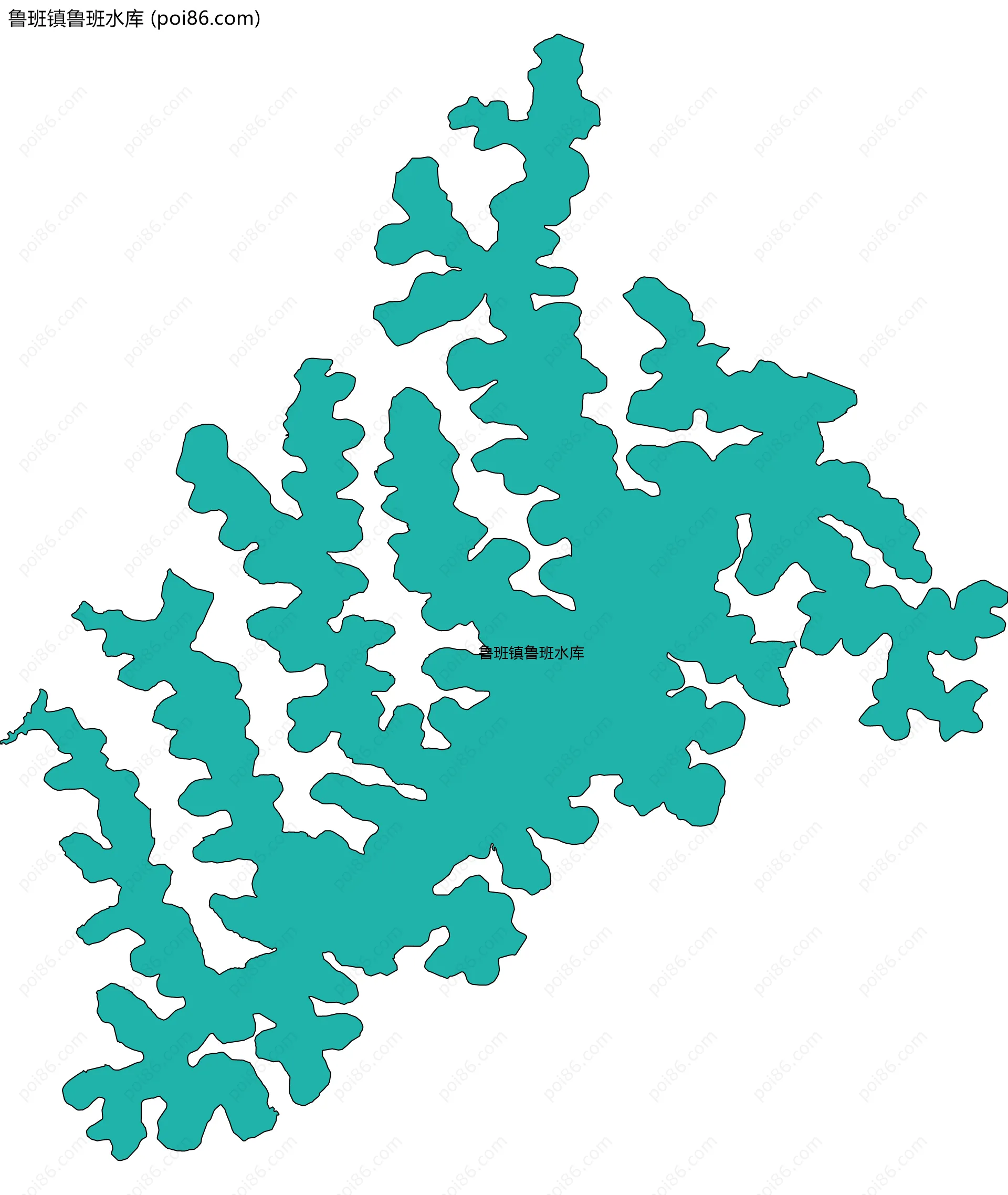 鲁班镇鲁班水库边界地图