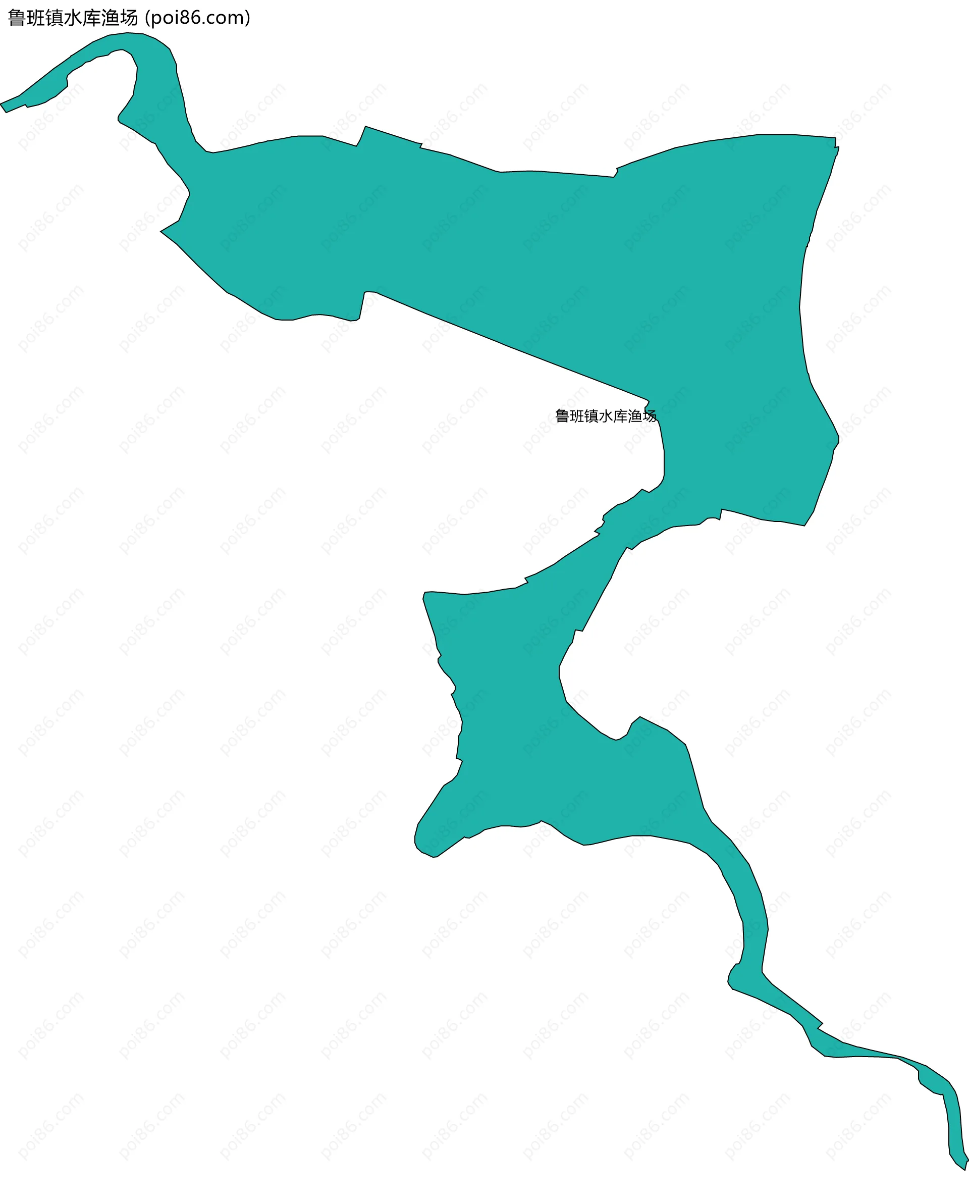 鲁班镇水库渔场边界地图