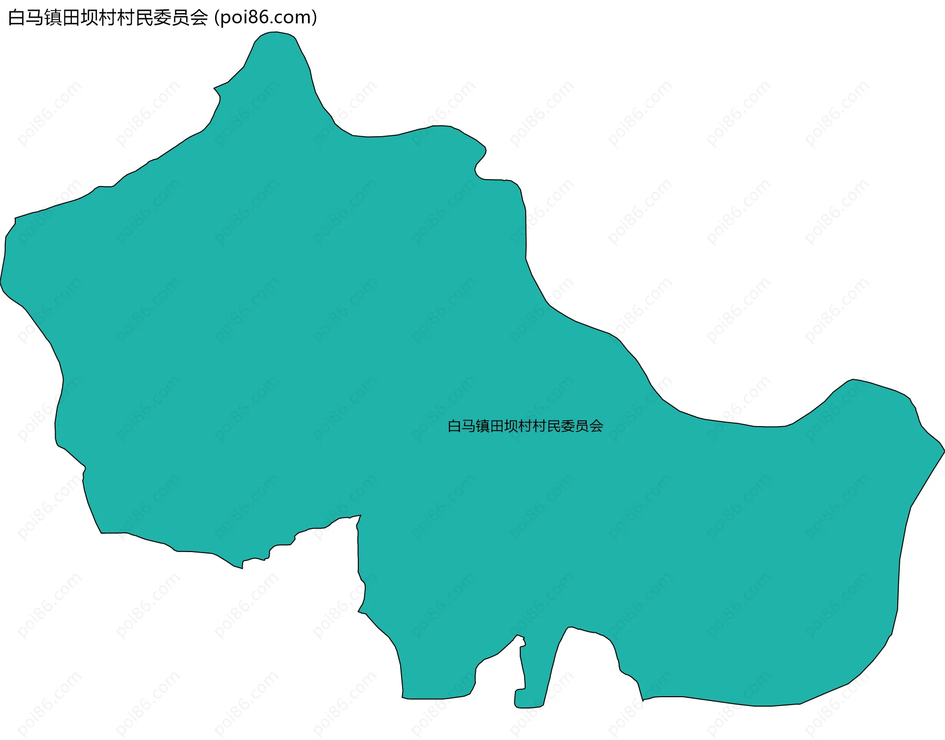 白马镇田坝村村民委员会边界地图