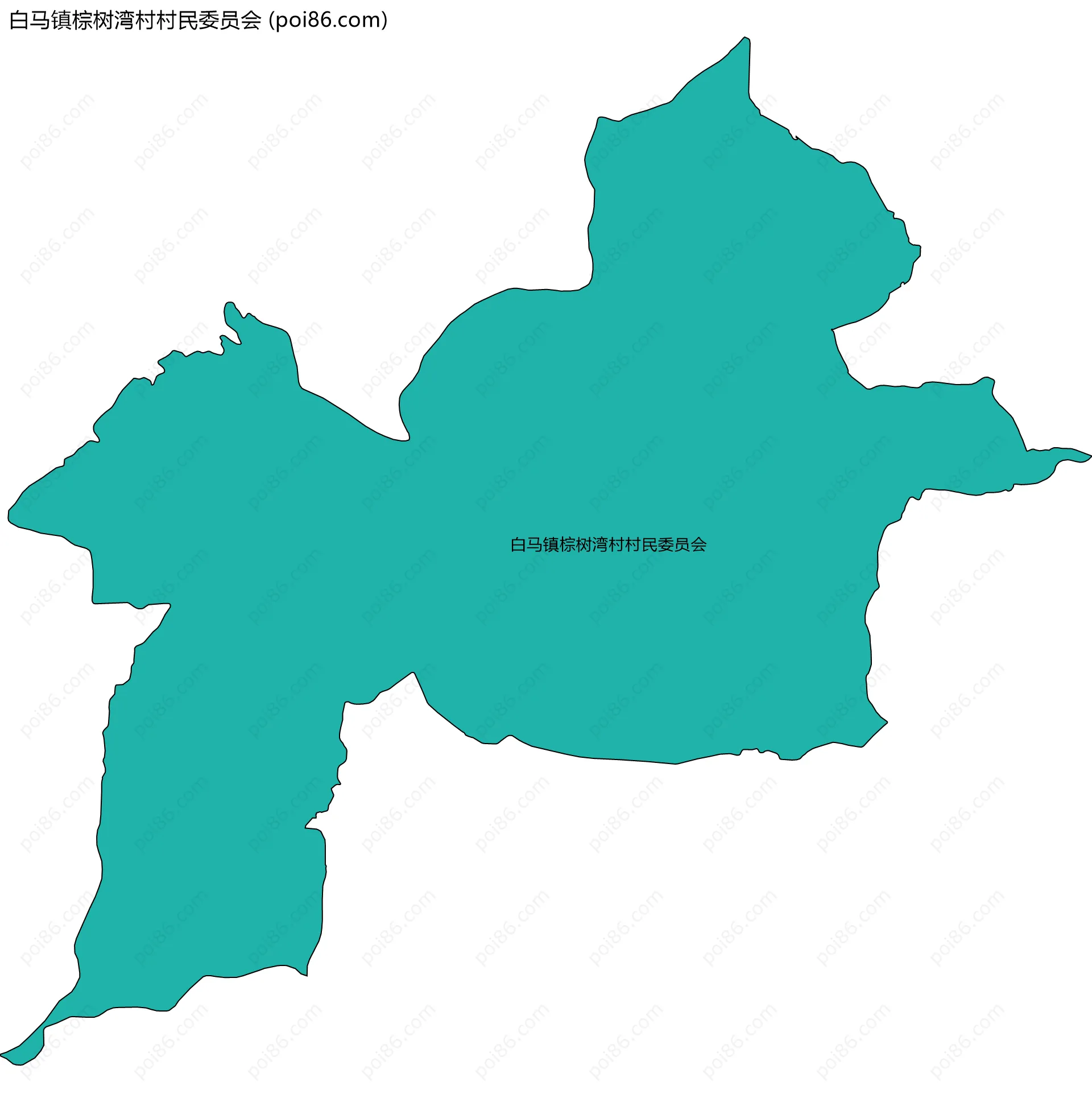 白马镇棕树湾村村民委员会边界地图