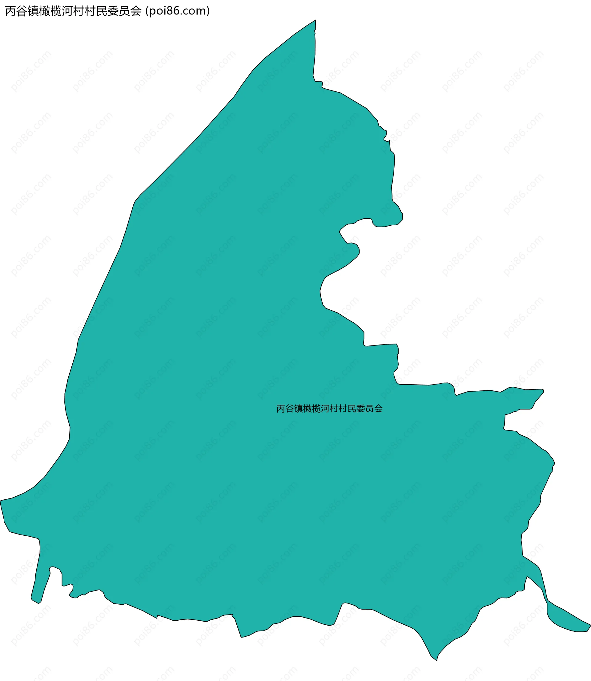 丙谷镇橄榄河村村民委员会边界地图