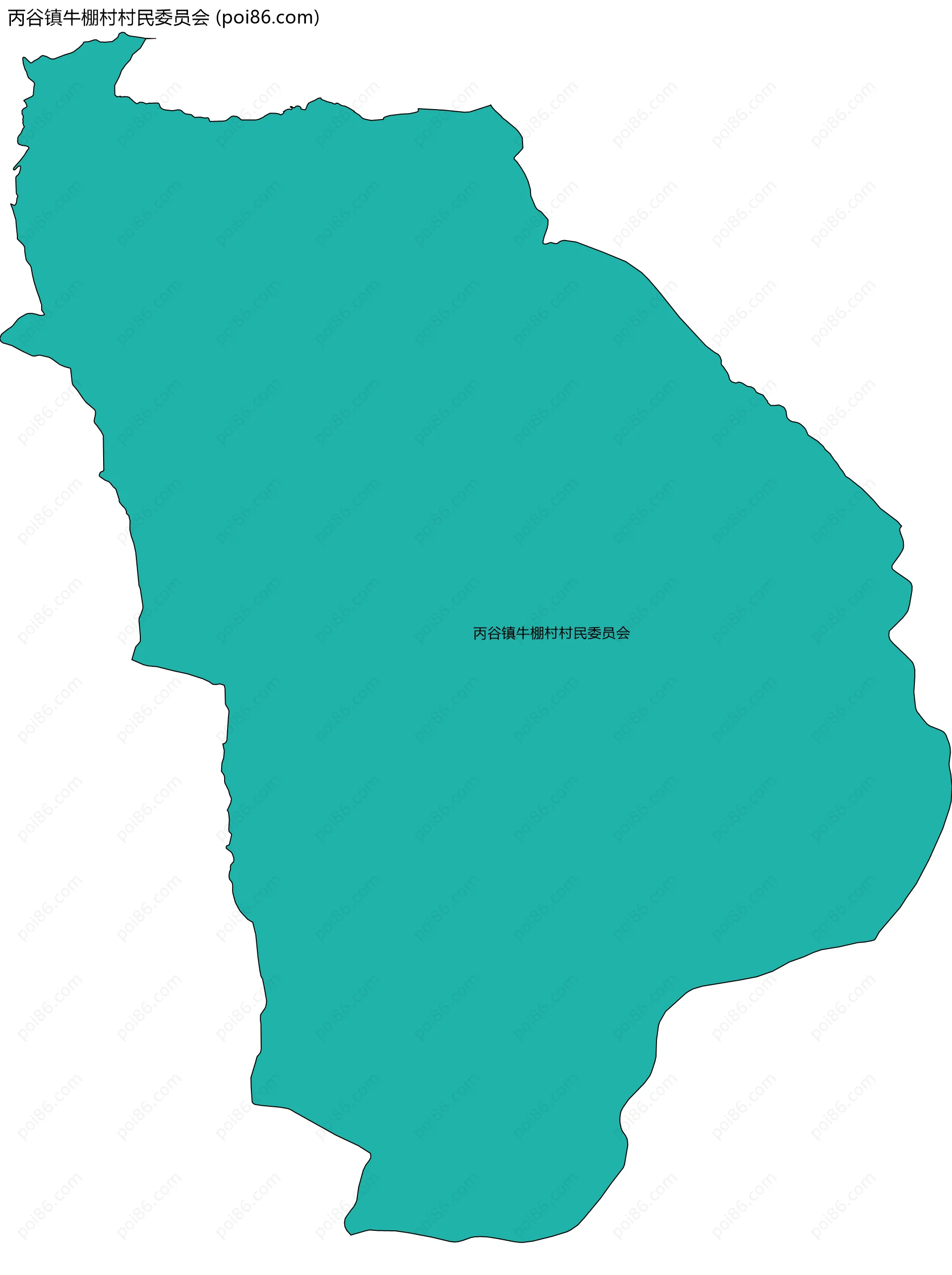 丙谷镇牛棚村村民委员会边界地图