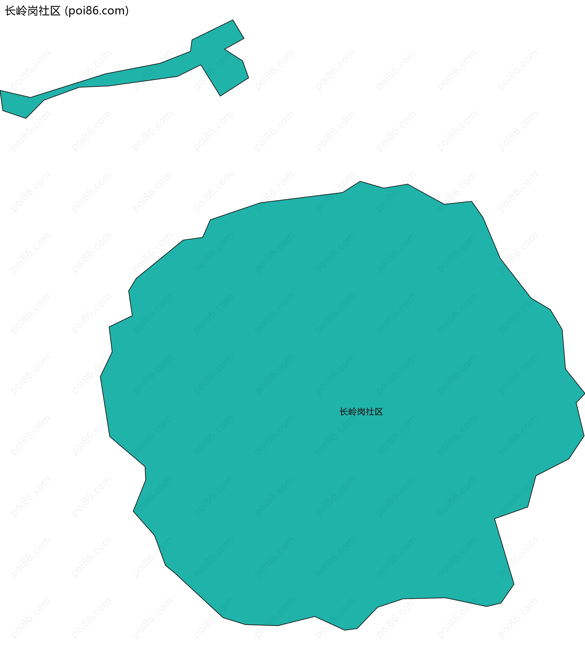 长岭岗社区边界地图
