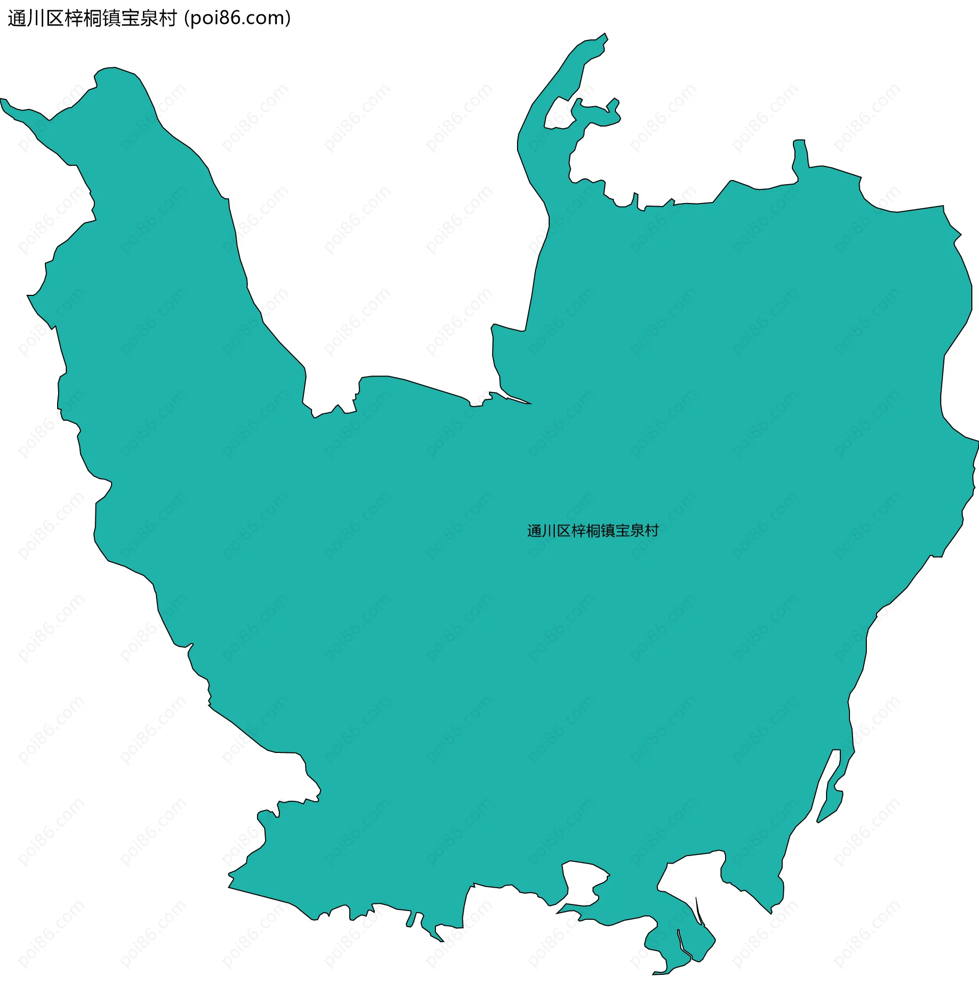 通川区梓桐镇宝泉村边界地图