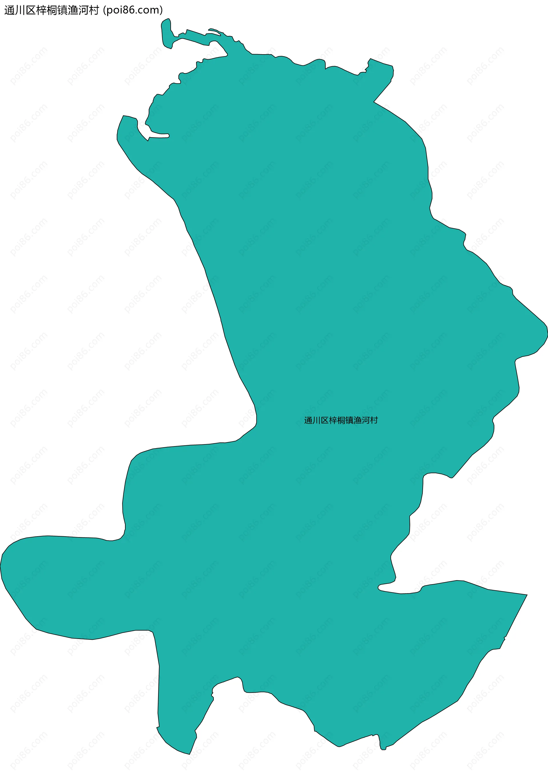 通川区梓桐镇渔河村边界地图