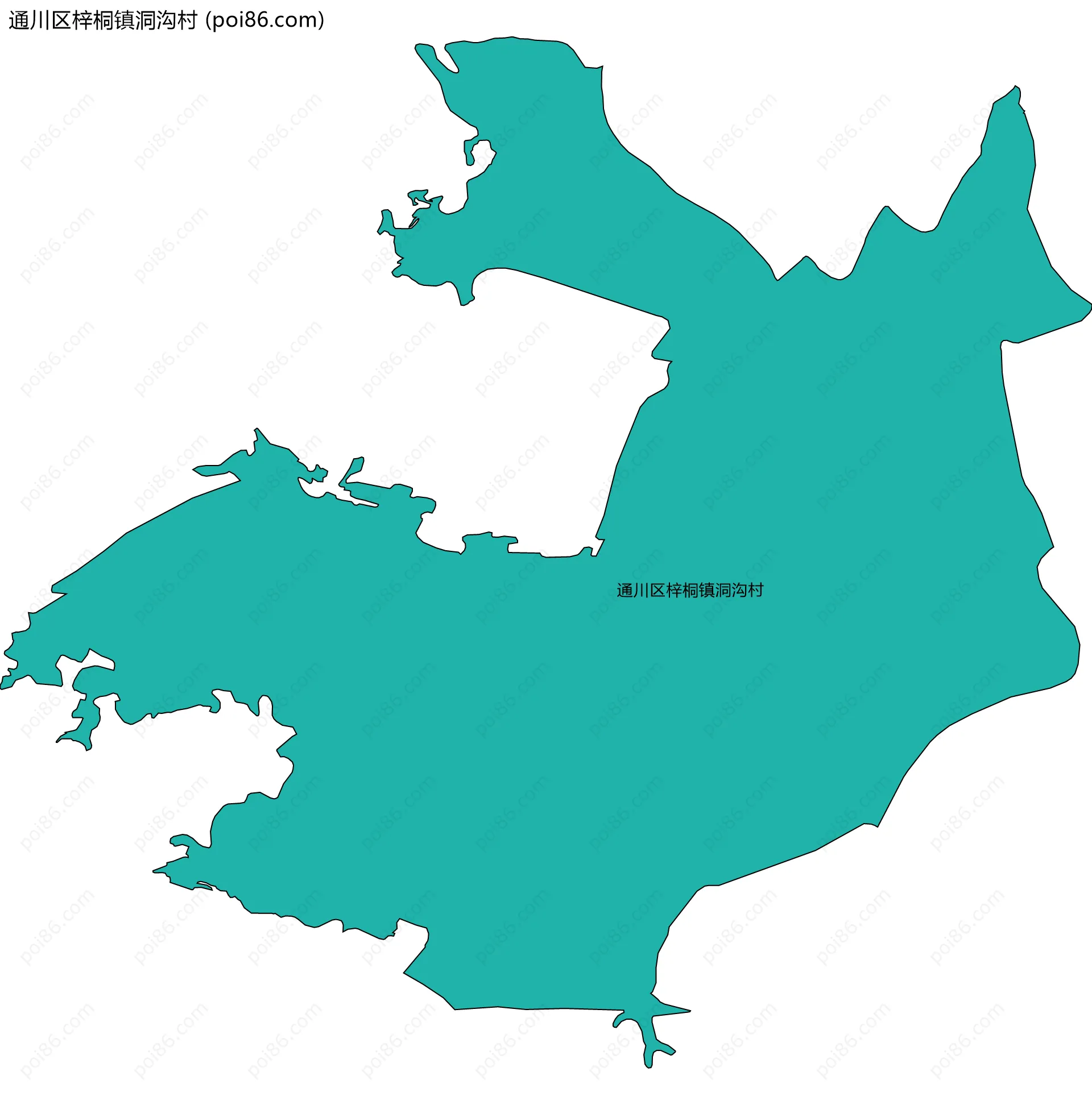 通川区梓桐镇洞沟村边界地图