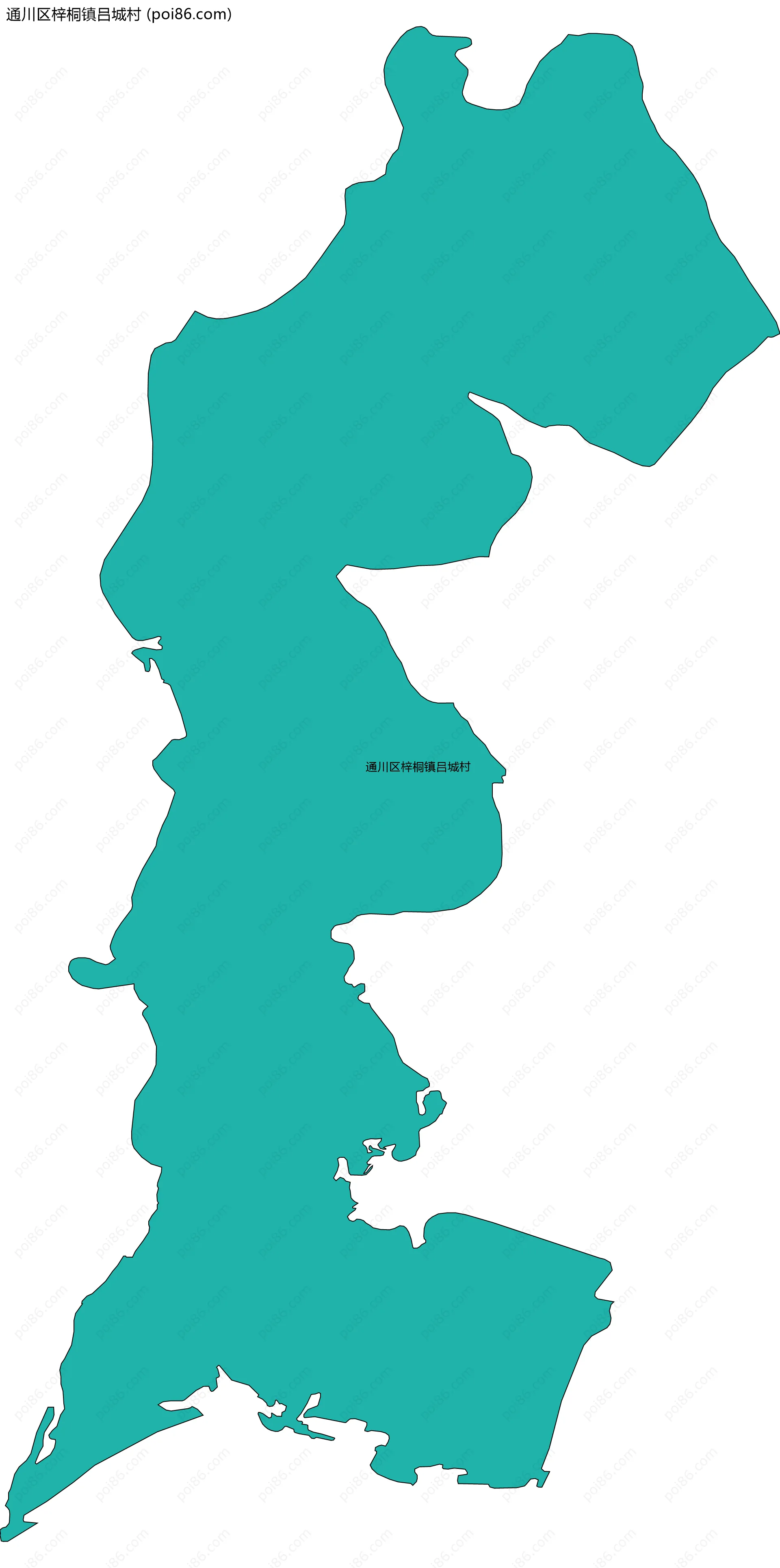 通川区梓桐镇吕城村边界地图