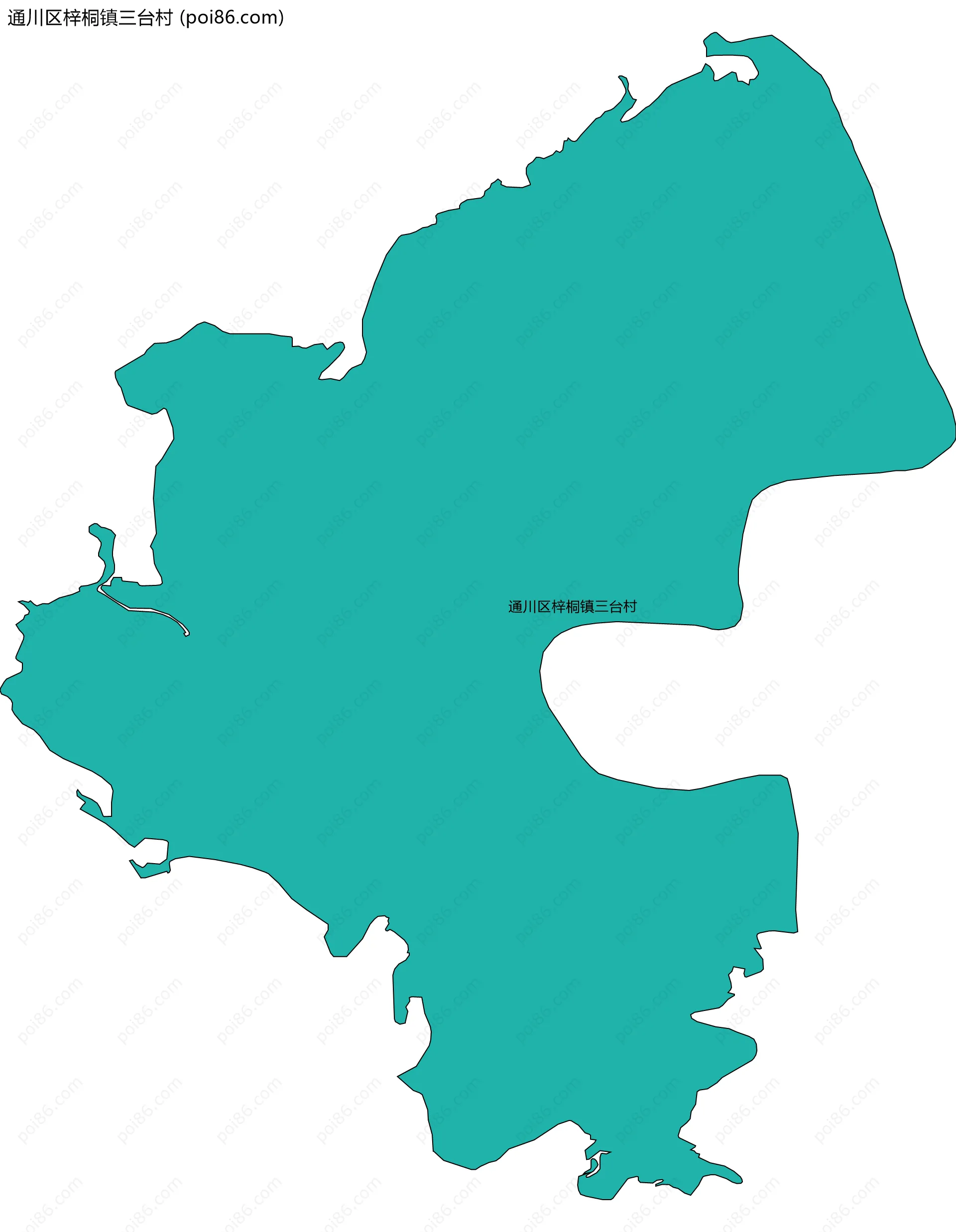 通川区梓桐镇三台村边界地图
