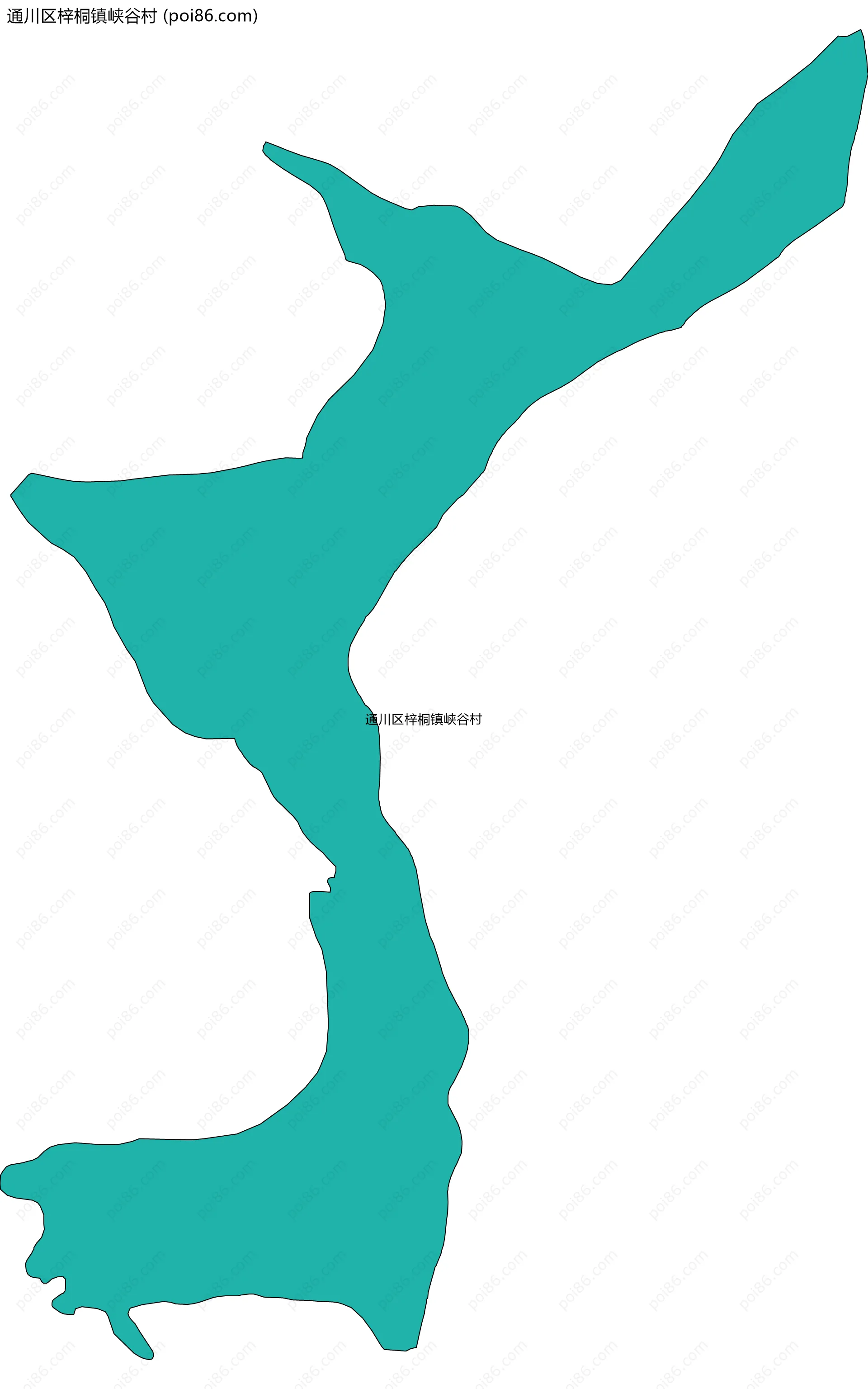 通川区梓桐镇峡谷村边界地图