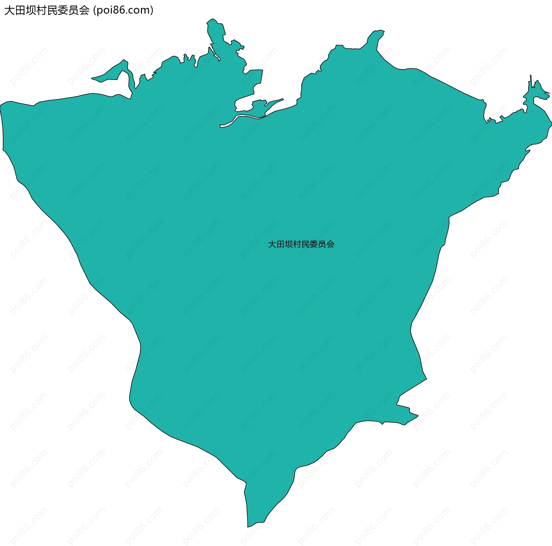 大田坝村民委员会边界地图